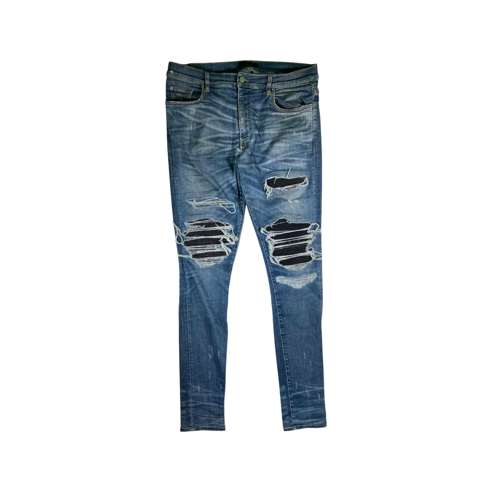 Amiri Amiri Dark Indigo Plaid Patch MX1 Jeans | Grailed