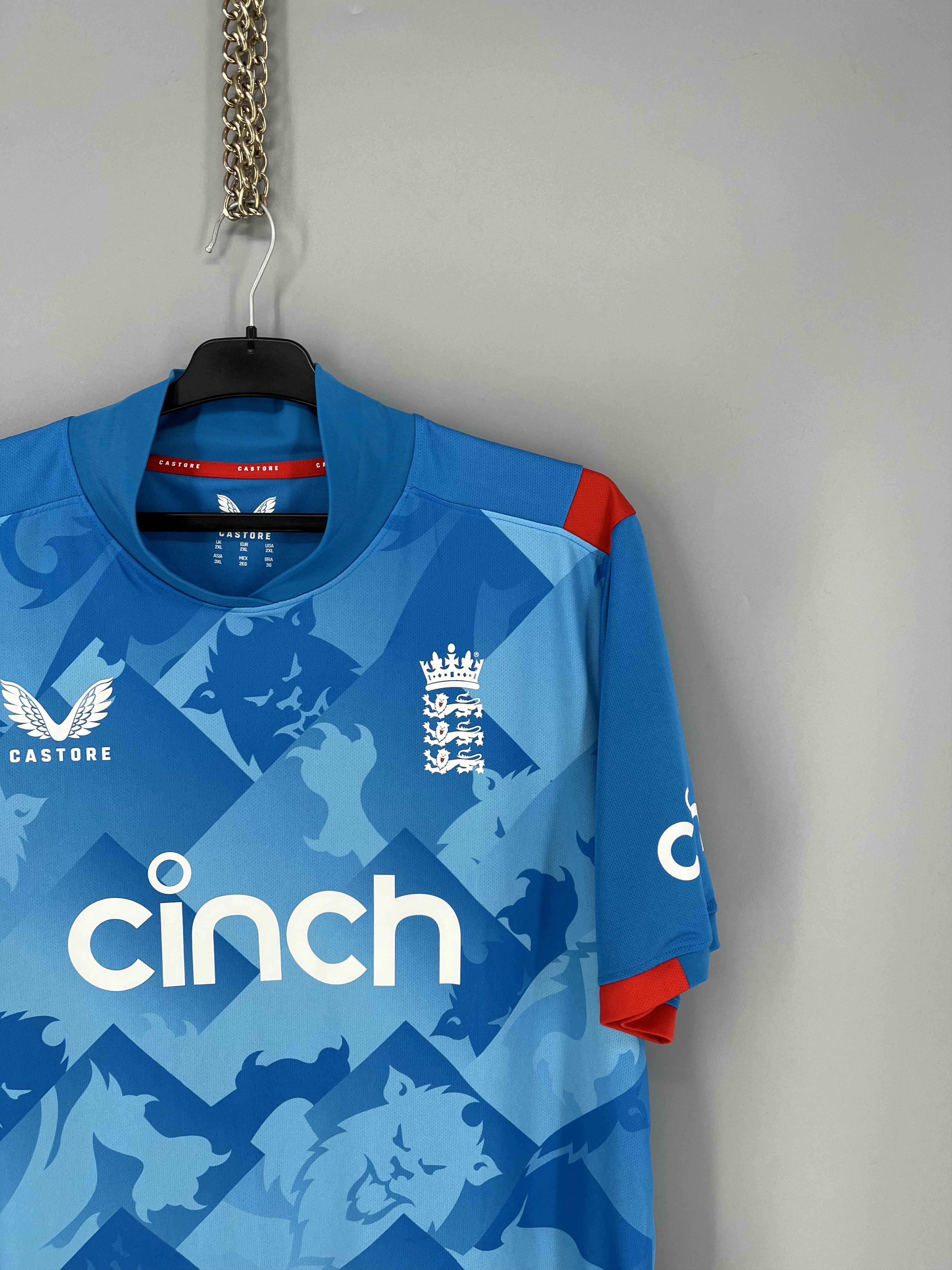 Vintage England Cricket Castore Blue One Day Shirt size Size US XXL / EU 58 / 5 - 5 Thumbnail