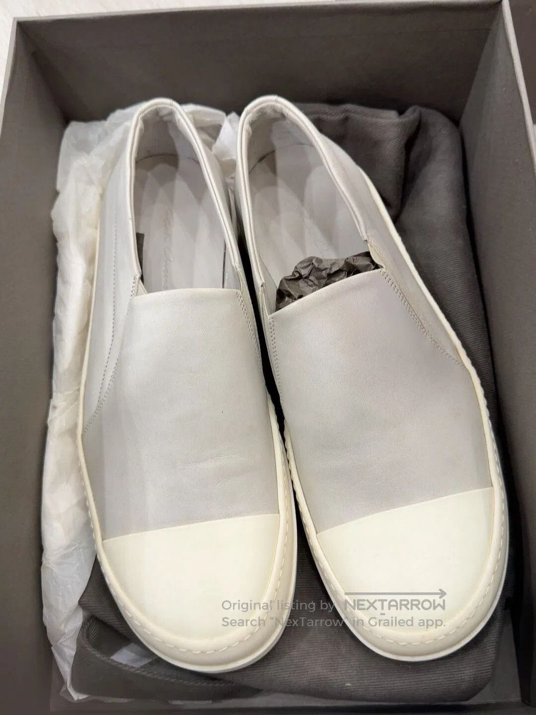 Rick Owens Rick Owens Leather Slip-On Sneakers. Size US 9.5 / EU 42-43 - 1 Thumbnail