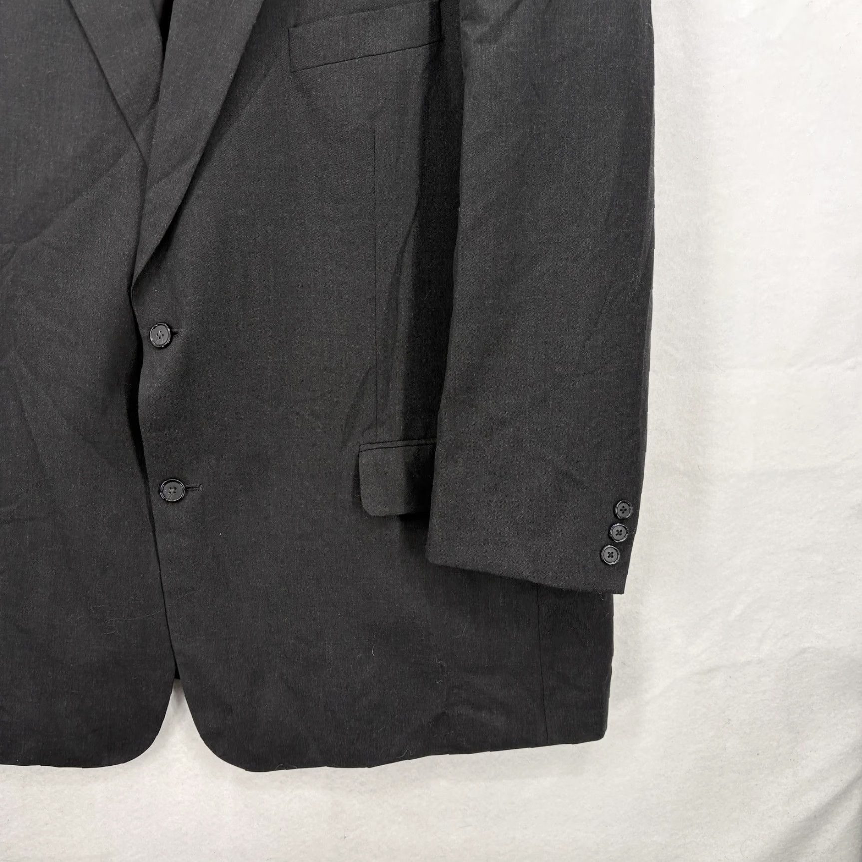 Vintage Oak Hill Blazer Mens 52R Black Wool Two-Button Lined Sport Coat Jacket Size 52R - 3 Thumbnail