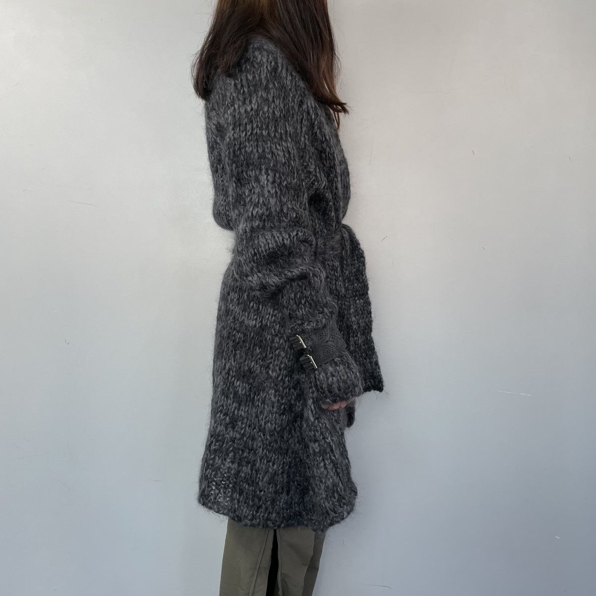 Alexander McQueen 🔥RARE🔥Alexander McQueen Asymmetric Wool Knitted Coat sz M Size M / US 6-8 / IT 42-44 - 6 Thumbnail