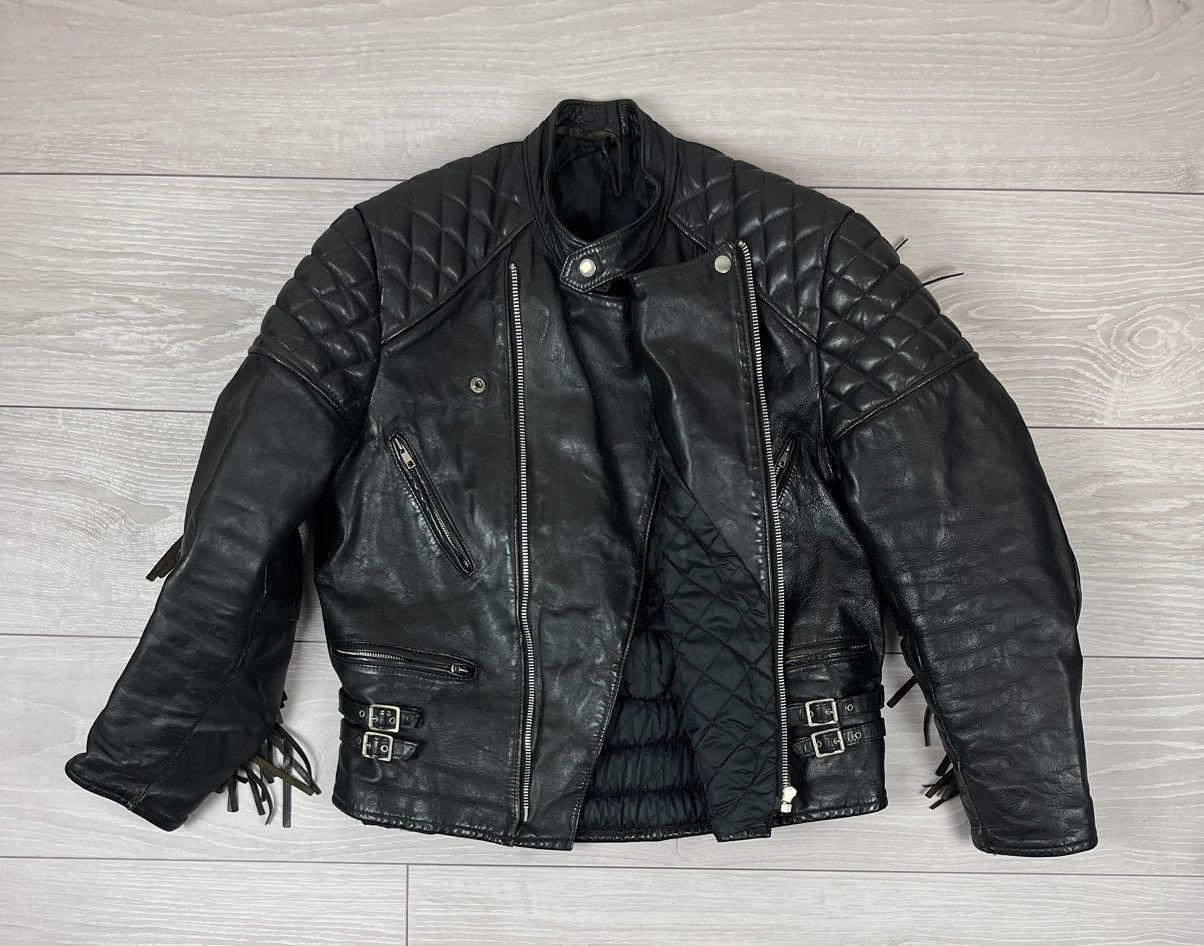 Genuine Leather Vintage Avante Garde Black Leather Biker Jacket L Size Size US L / EU 52-54 / 3 - 11 Thumbnail