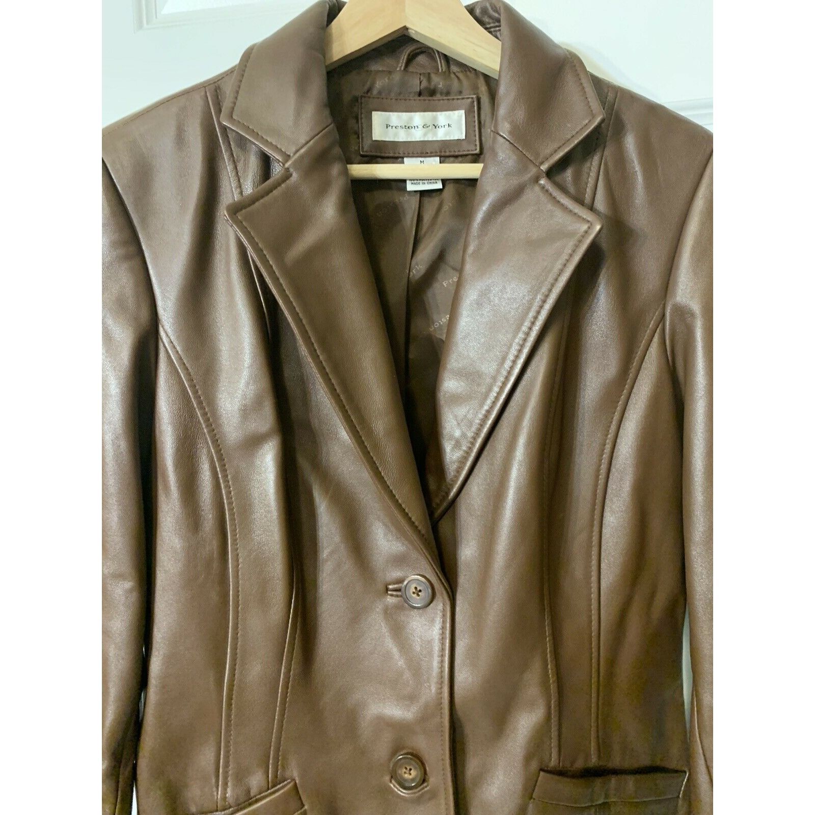 Preston & York Preston and York Brown Lambskin Leather Jacket Size M Coat Size US M / EU 48-50 / 2 - 3 Thumbnail