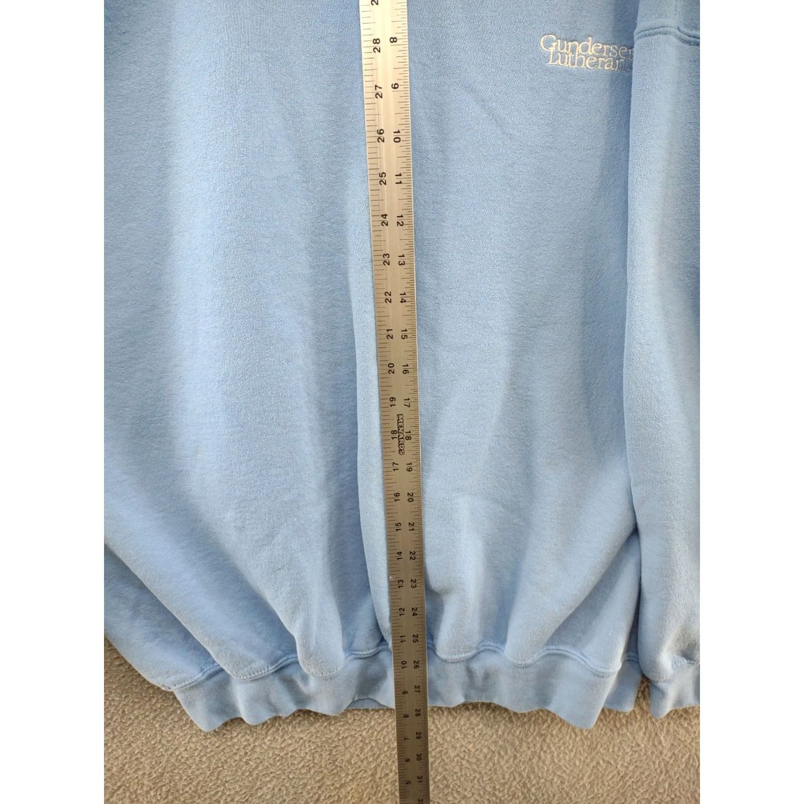 Gildan Gunderson Lutheran Embroidered Pullover Crewneck Sweatshirt Size XL Men Blue Nike? Size US XL / EU 56 / 4 - 6 Thumbnail