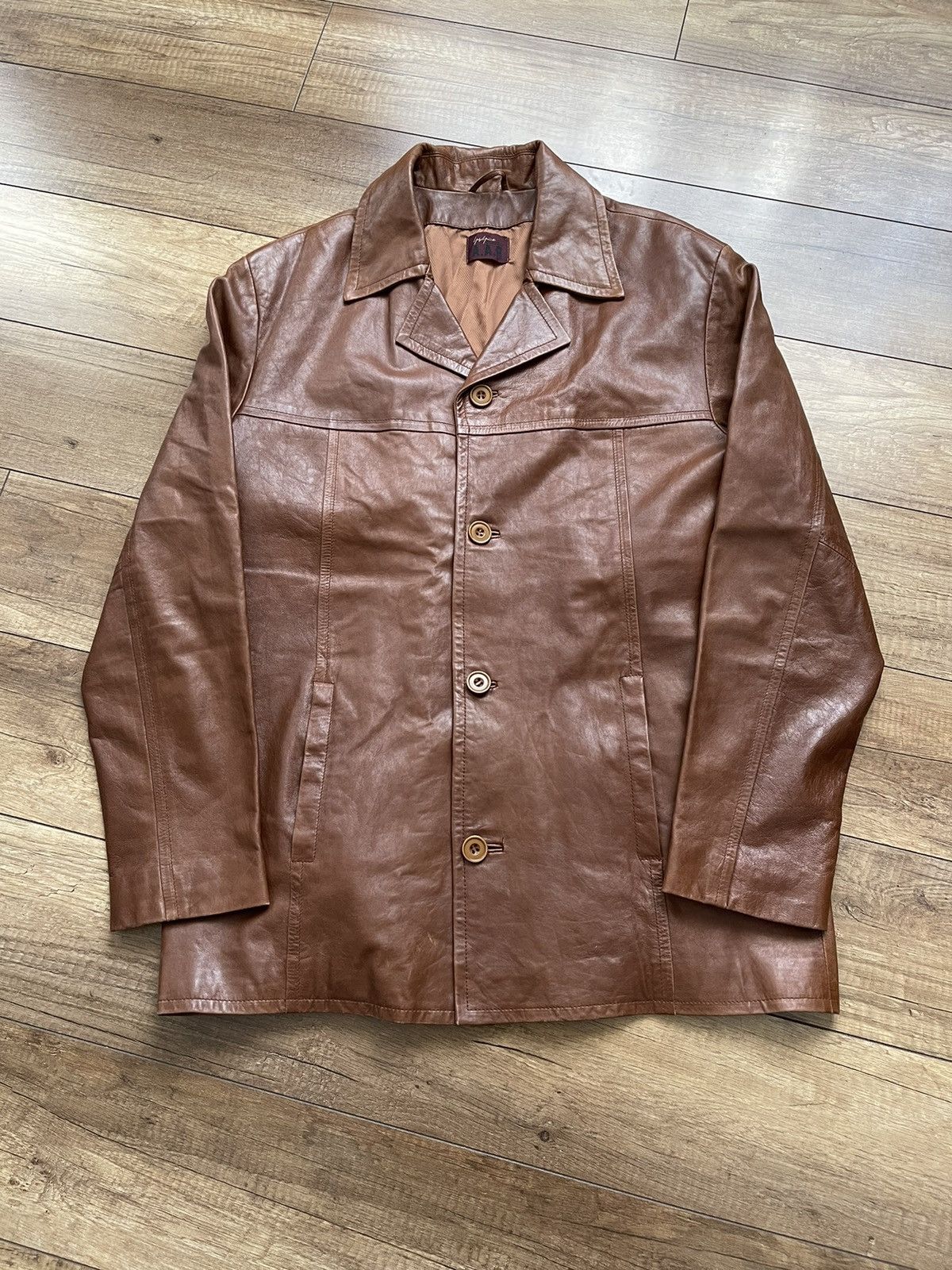 Yohji Yamamoto A.A.R Yohji Yamamoto Vintage Leather Coat Jacket 90s Size US L / EU 52-54 / 3 - 2 Thumbnail