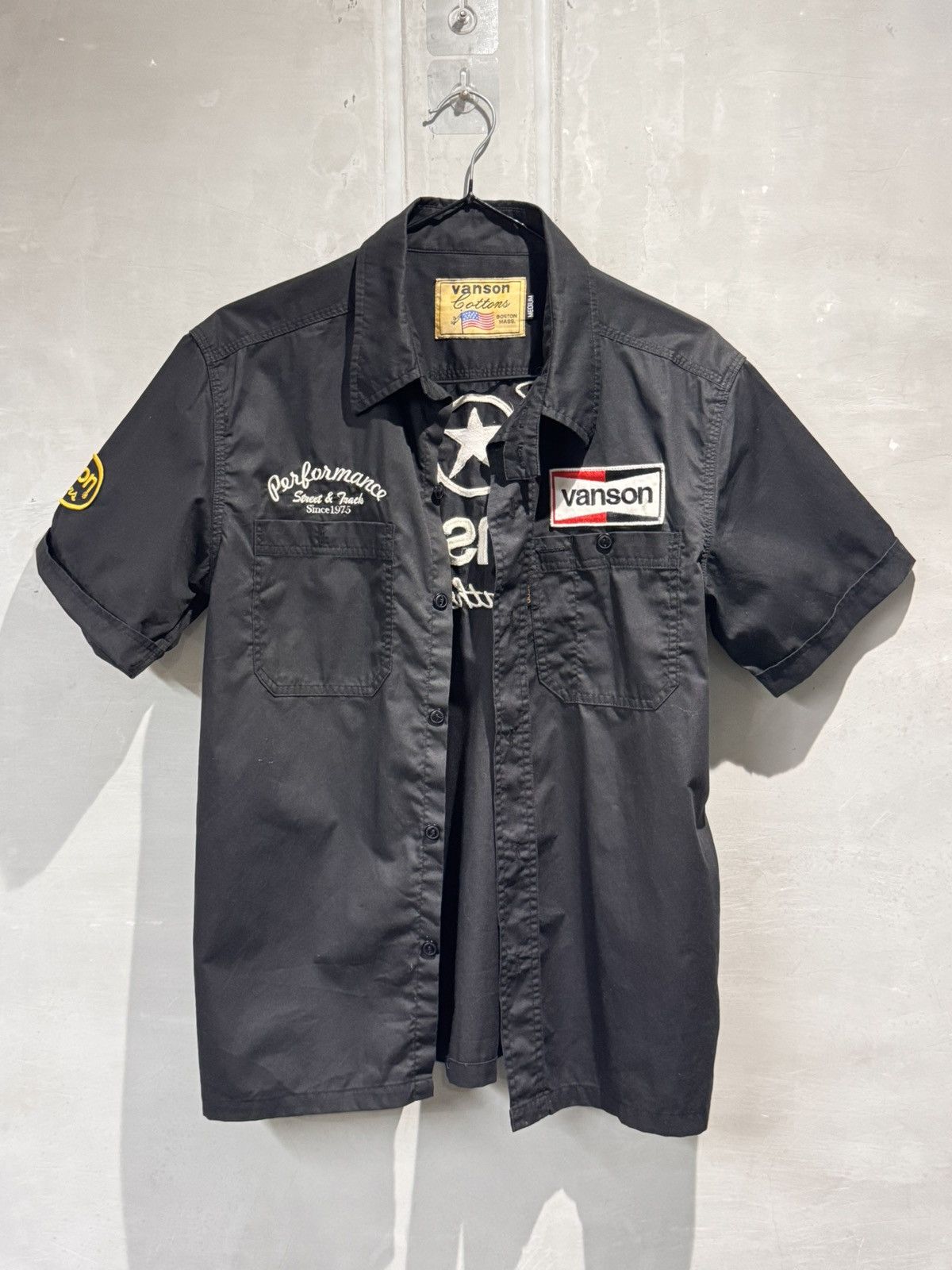 Vanson Leathers Vanson Leathers Wings Button Up Short Sleeve Shirt Size US M / EU 48-50 / 2 - 1 Thumbnail