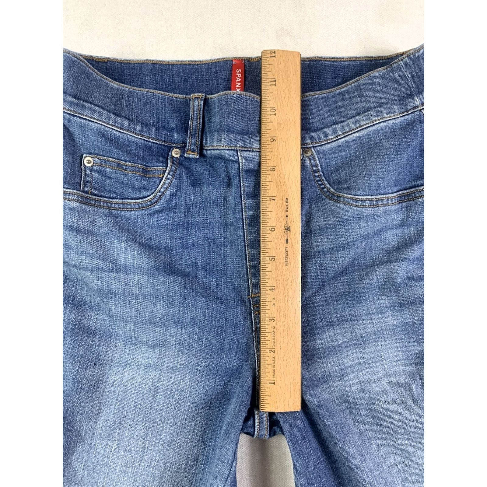 Spanx VINTAGE SPANX Jeans Womens Small Straight Leg pull-on Indigo Size 28" / US 6 / IT 42 - 4 Thumbnail