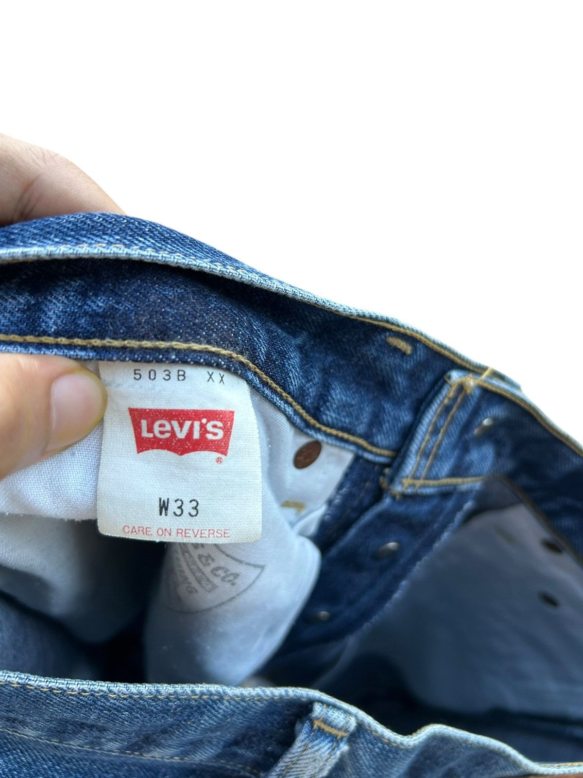 Kapital Vintage Levis Big E Selvedge Short Distressed Denim jeans Size US 33 - 6 Thumbnail