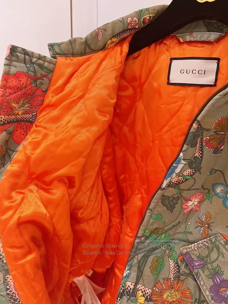 Gucci Gucci Mink-decorated floral snake-printed cotton clothes j Size M / US 6-8 / IT 42-44 - 7 Thumbnail