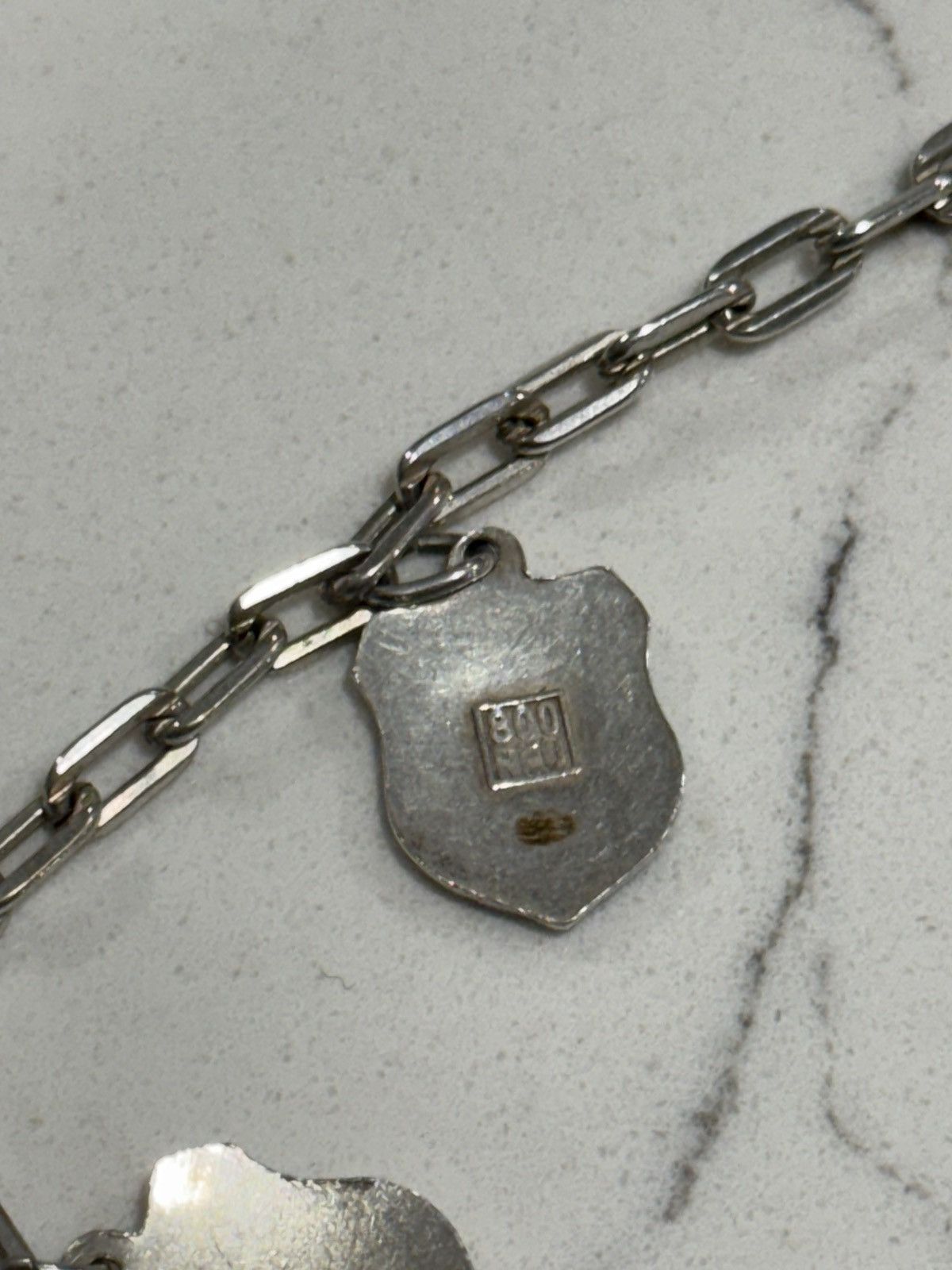 Sterling Silver 800 Silver European Travel Charm on Frederick B. Bracelet Size ONE SIZE - 8 Thumbnail