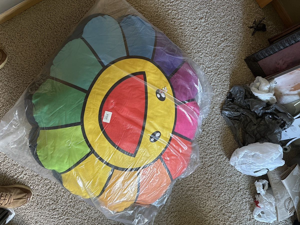 image of Takashi Murakami Kintaro Ame Pillow in Black/Rainbow, Men's