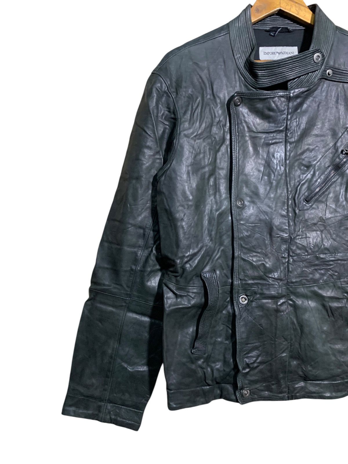 Emporio Armani 🔥RARE EMPORIO ARMANI SHEEPSKIN LEATHER BIKER JACKETS Size US M / EU 48-50 / 2 - 2 Thumbnail