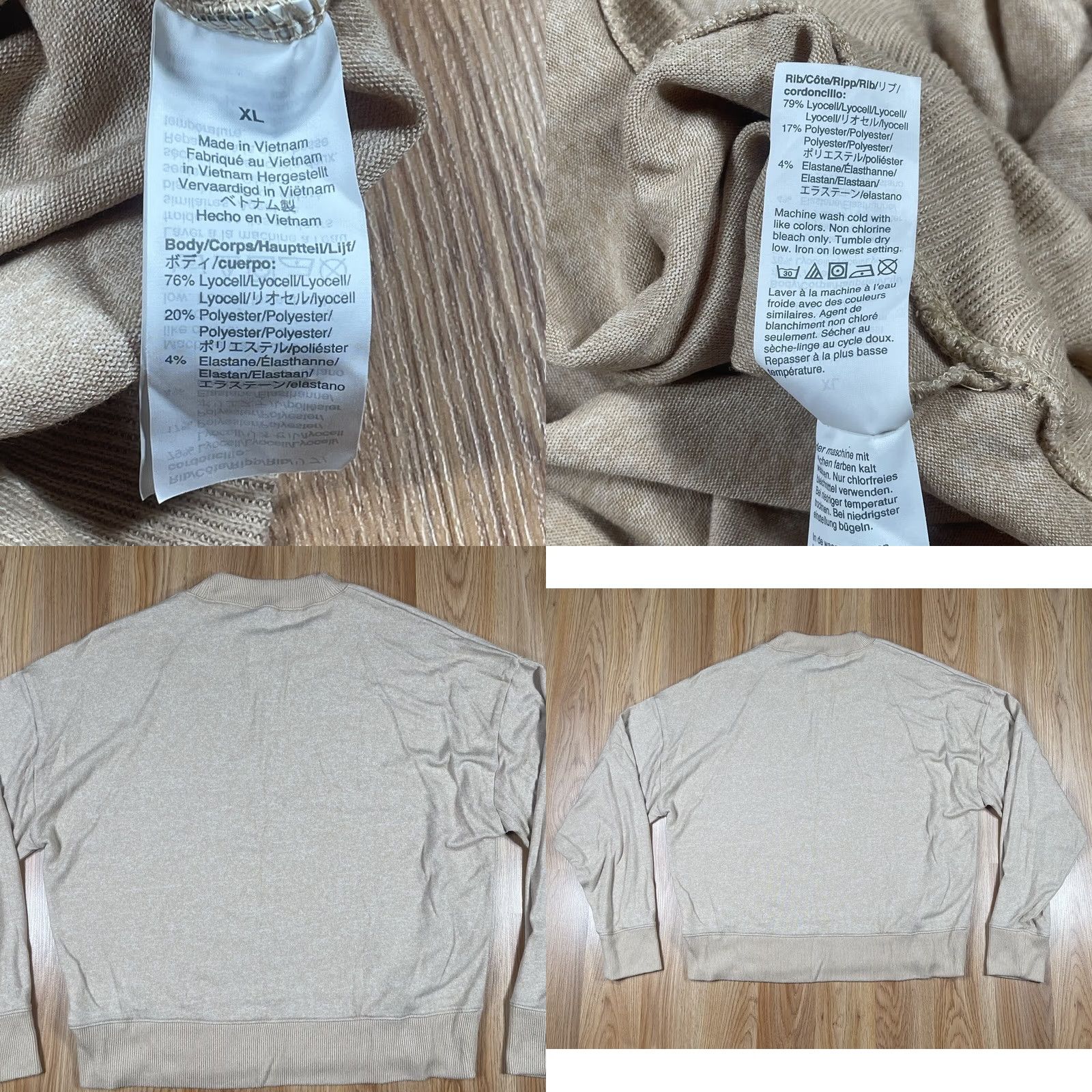 Vintage J Crew Sweater Womens XL Beige Knit CrewNeck LongSleeve Pullover Polyester Blend Size XL / US 12-14 / IT 48-50 - 9 Thumbnail