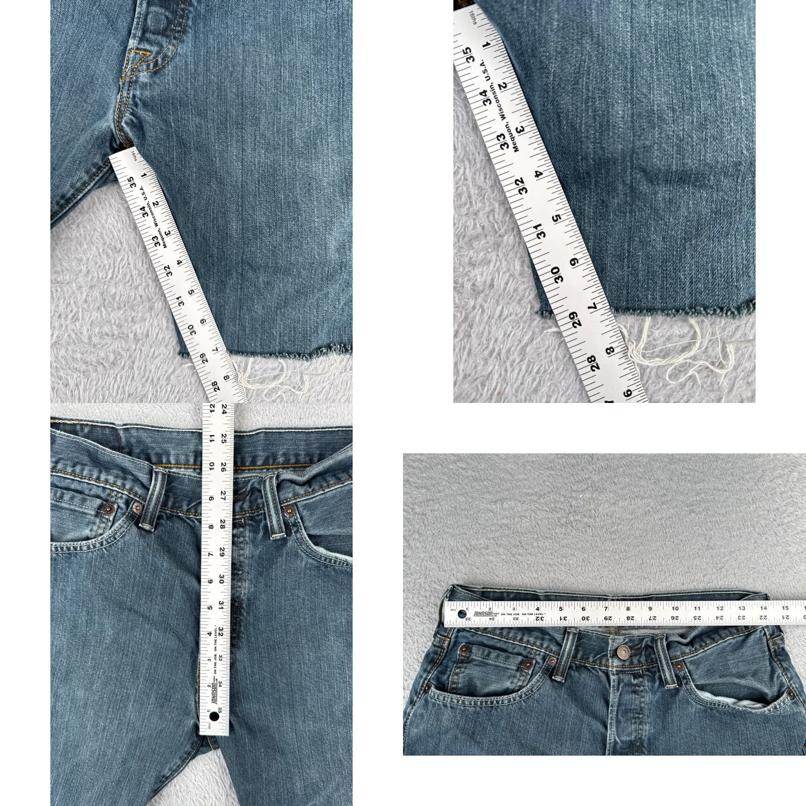 Levi's Levi's Women's Shorts 28 Denim Mid Rise Cut-Off Cotton Blend Casual Summer 90s Style Blue Womens Size 28" / US 6 / IT 42 - 8 Thumbnail