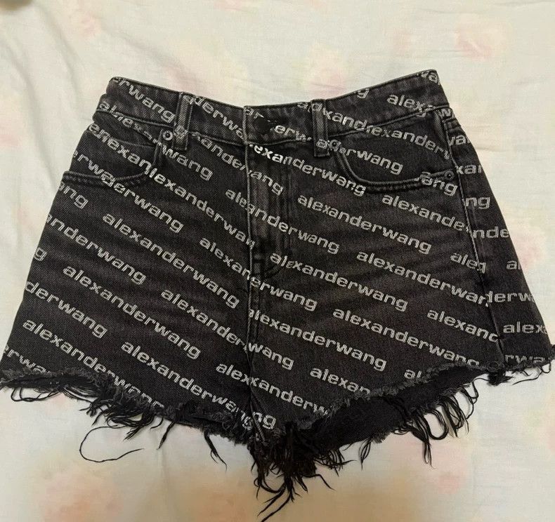 Alexander Wang Alexander Wang Letter Print Denim Shorts- Size 25" / US 0 / IT 36 - 2 Thumbnail