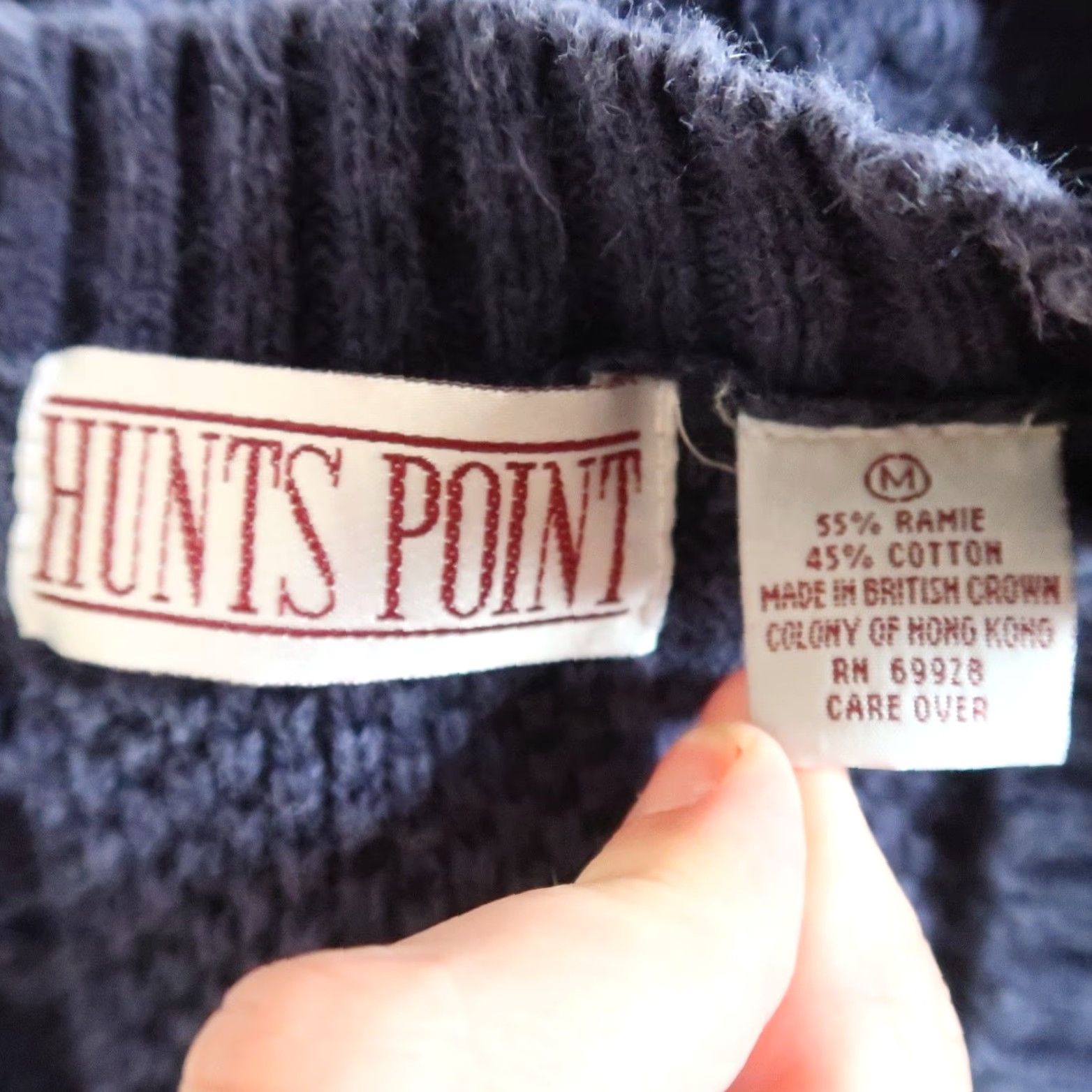 Vintage VINTAGE Hunts' Point Navy Blue Cardigan Sweater Vest M Sleeveless Cable-Knit Cotton Ramie 90s Women Girls Mens? Size M / US 6-8 / IT 42-44 - 5 Thumbnail