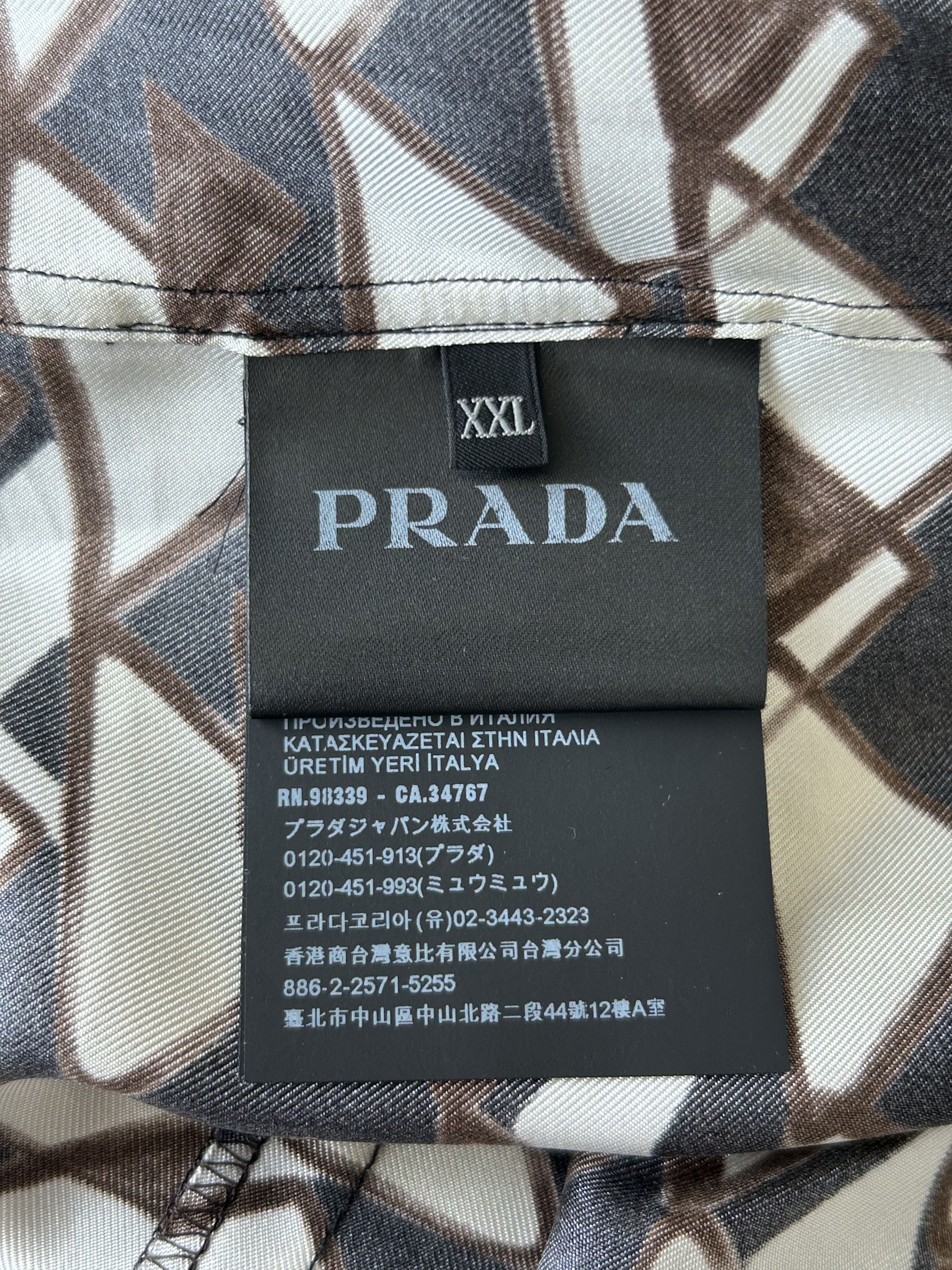 Prada Prada Black & Multicolor Allover Logo Button Up Shirt Size US XXL / EU 58 / 5 - 4 Thumbnail