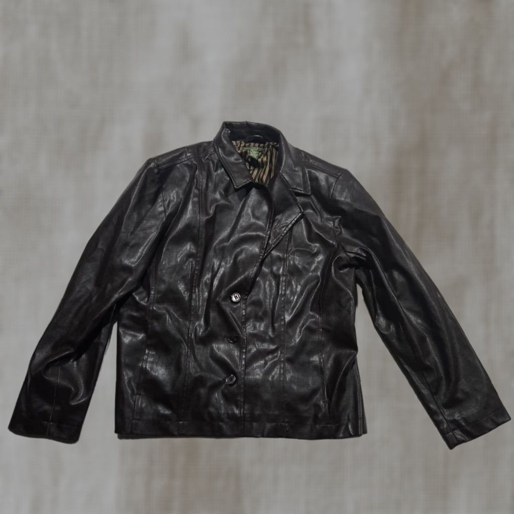 FLAX Mountain Lake Jacket Coat Flax Faux Leather Brown Adult Women's PL Petite Large Brown Mountain Lake Jacket Coat Flax Faux Leather Size L / US 10 / IT 46 - 1 Thumbnail