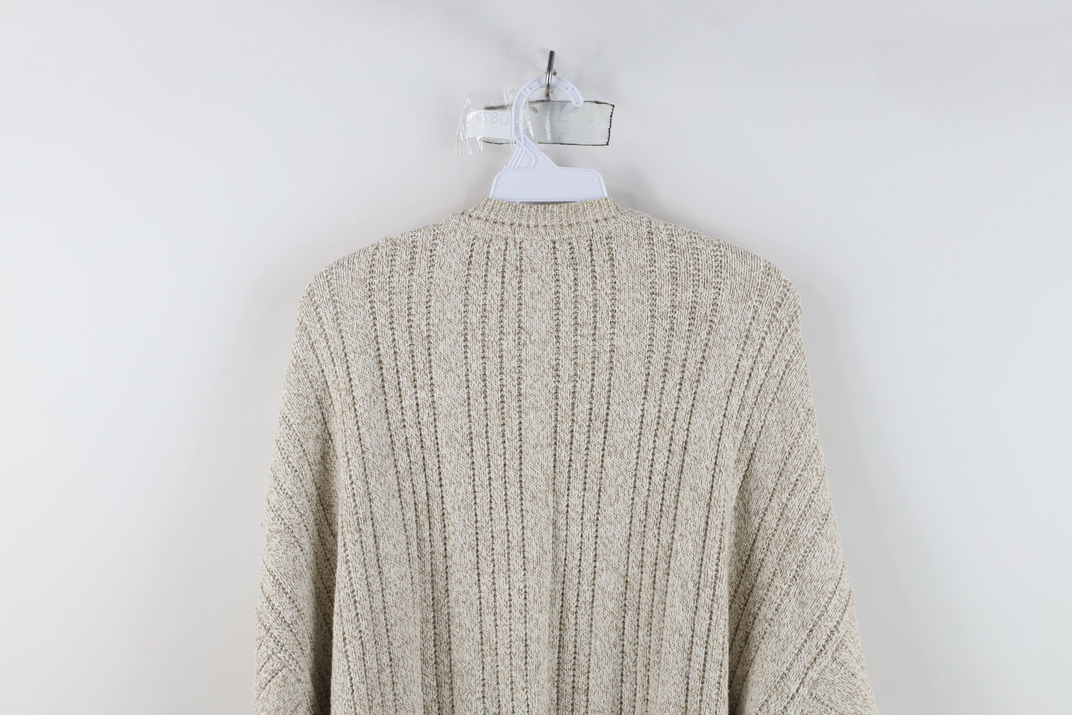 Vintage Vintage 90s Streetwear Ribbed Knit Henley Sweater Beige USA Size US XL / EU 56 / 4 - 12 Thumbnail