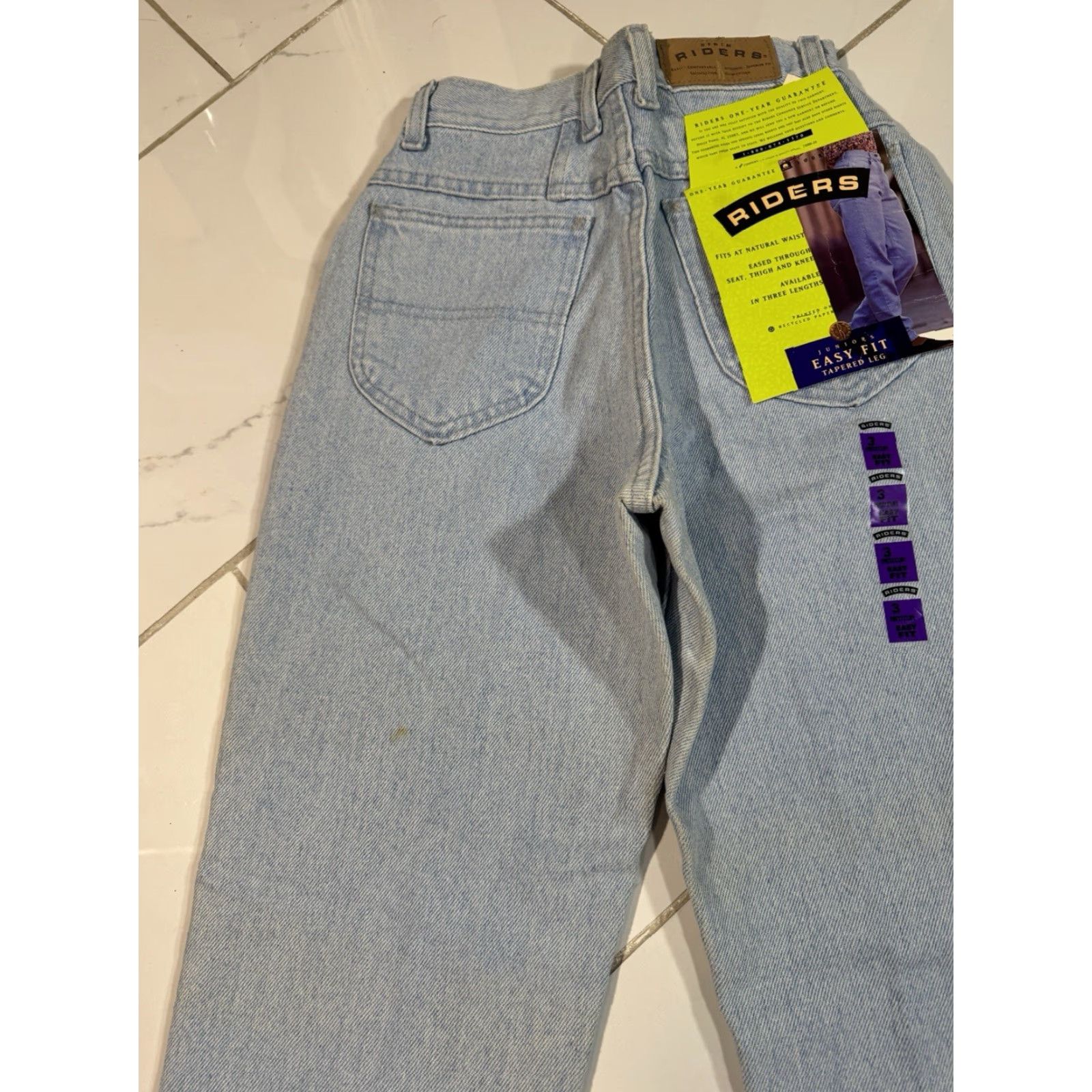 Lee VINTAGE Lee Riders Jeans Juniors Size 3 Easy Fit Tapered Denim Blue Women Size 26" / US 2 / IT 38 - 7 Thumbnail