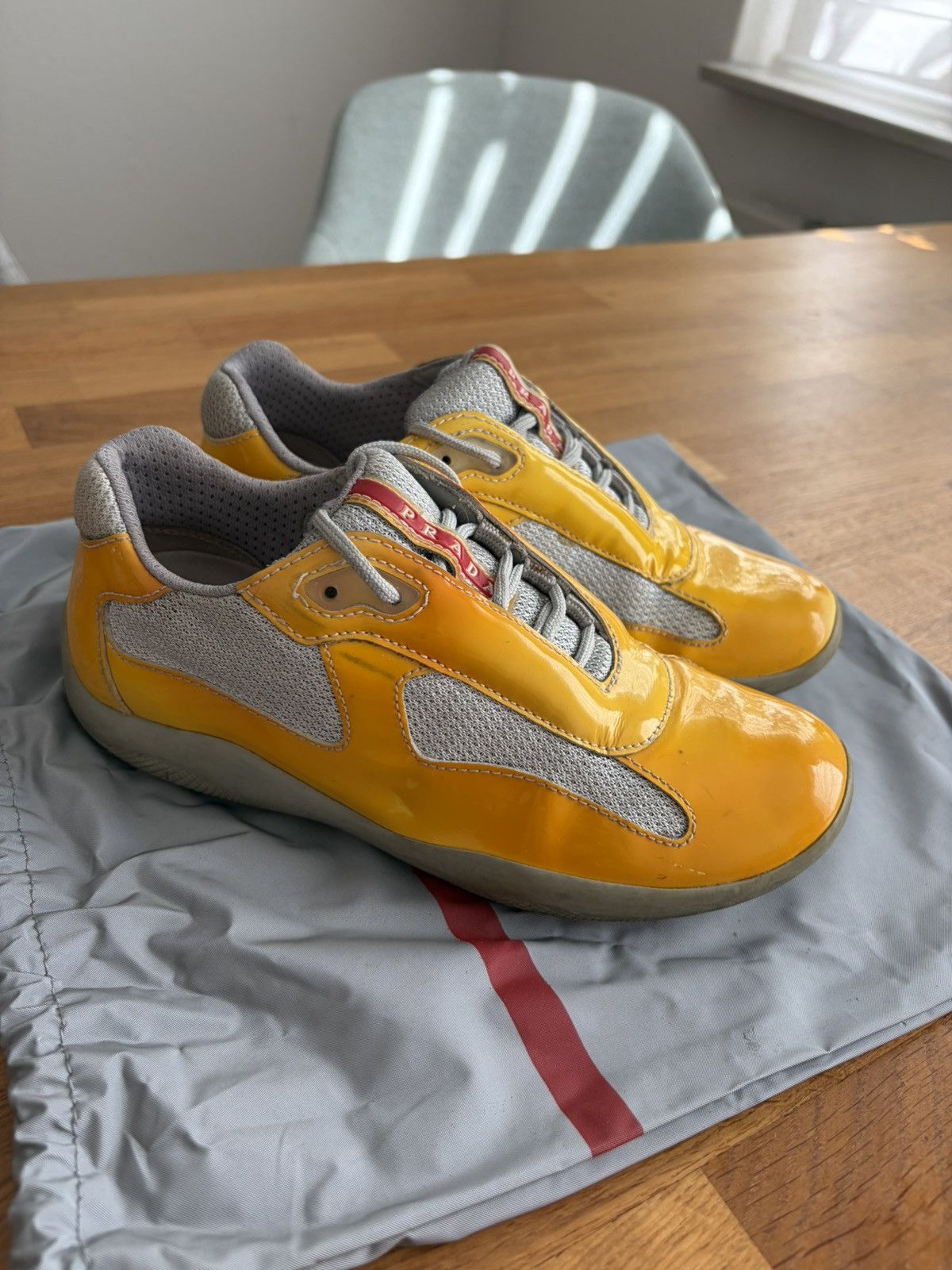 Prada Archival Prada America's Cup yellow sneakers 34 Size US 4 / IT 34 - 17 Thumbnail