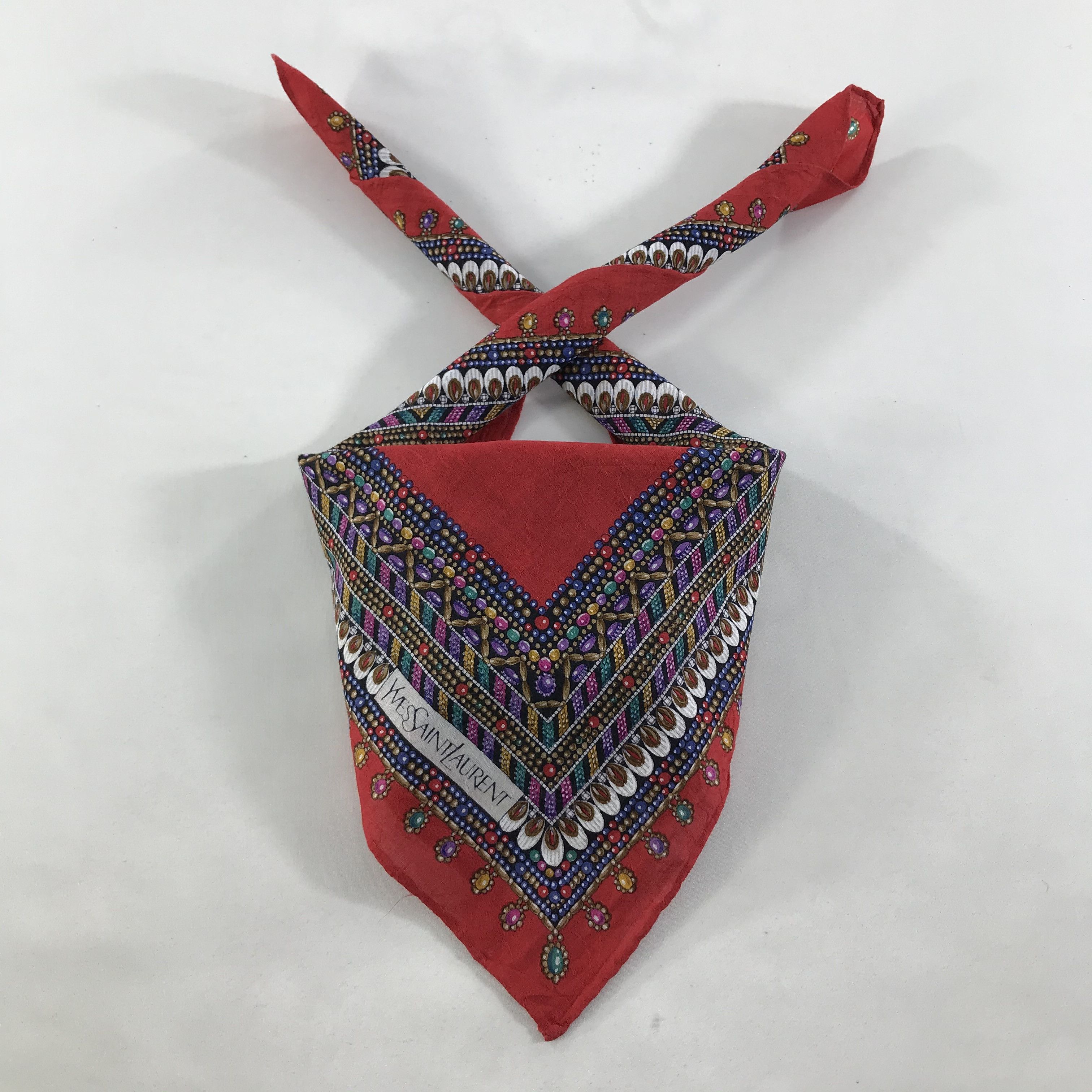 Vintage × Yves Saint Laurent Yves Saint Laurent Bandana / Handkerchief/Neckerchief -S1495 Size ONE SIZE - 3 Thumbnail