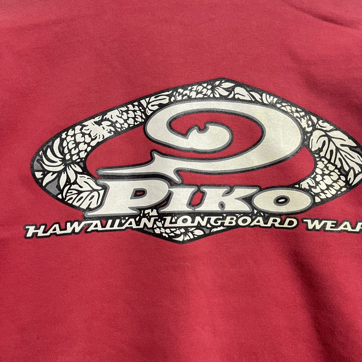 Vintage Vintage Piko Hawaiian Designed Wear Sweatshirt Red 90s Surf Size US XL / EU 56 / 4 - 2 Thumbnail