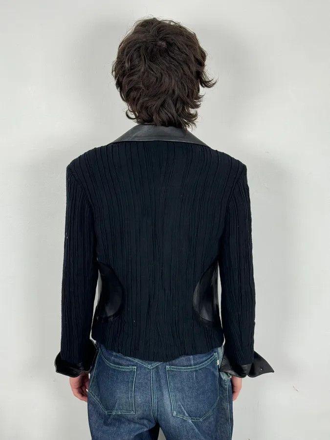 Roberto Cavalli SS2005 Cavalli Black Pleated Hybrid Blazer Jacket Size 42R - 3 Thumbnail