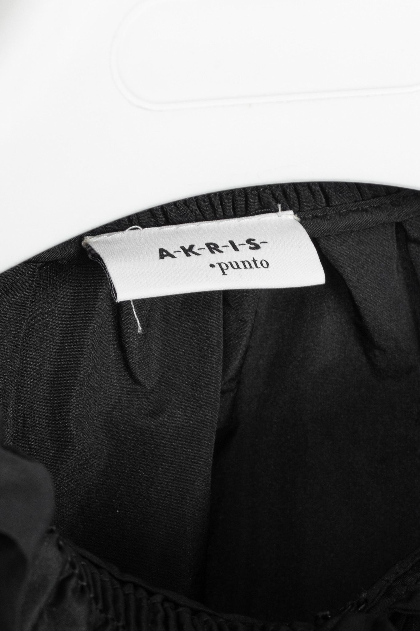 Akris Akris Punto Black Taffeta Ruffle-Collar Blouse Size M / US 6-8 / IT 42-44 - 4 Thumbnail