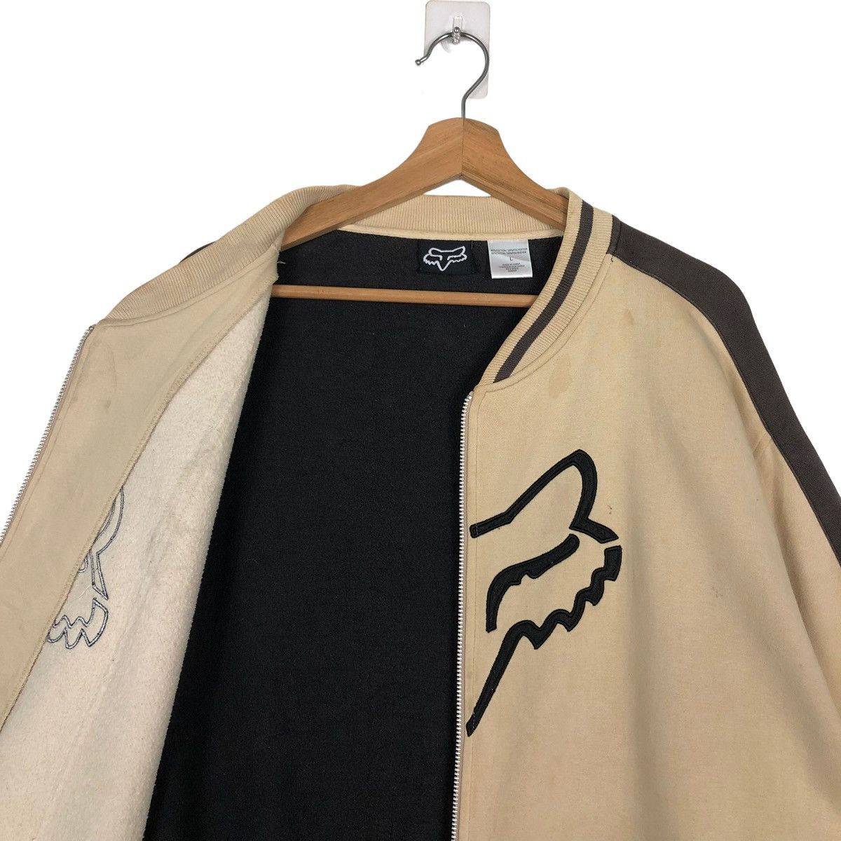 Japanese Brand 🔥Rich Brown - 90’s Bomber Jacket Fox Racing Big Logo Size US L / EU 52-54 / 3 - 9 Thumbnail