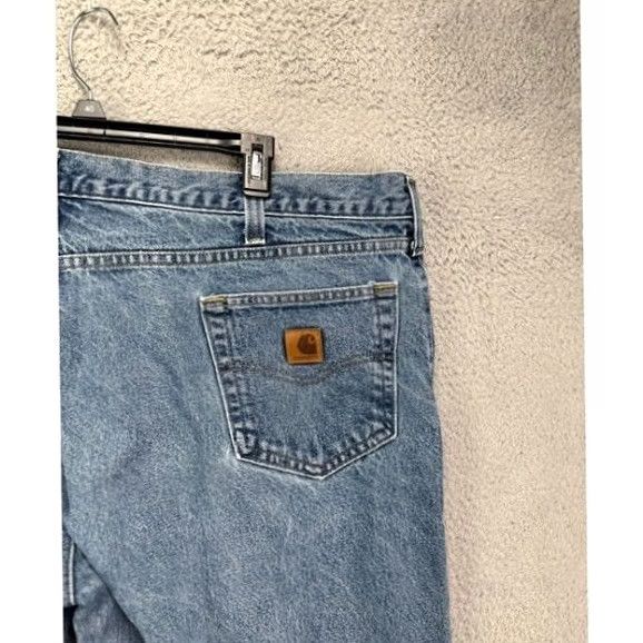 Carhartt Carhartt Jeans Men 44X30 Blue Light Wash Traditional Fit Straight Denim Workwear Size US 44 / EU 60 - 6 Thumbnail