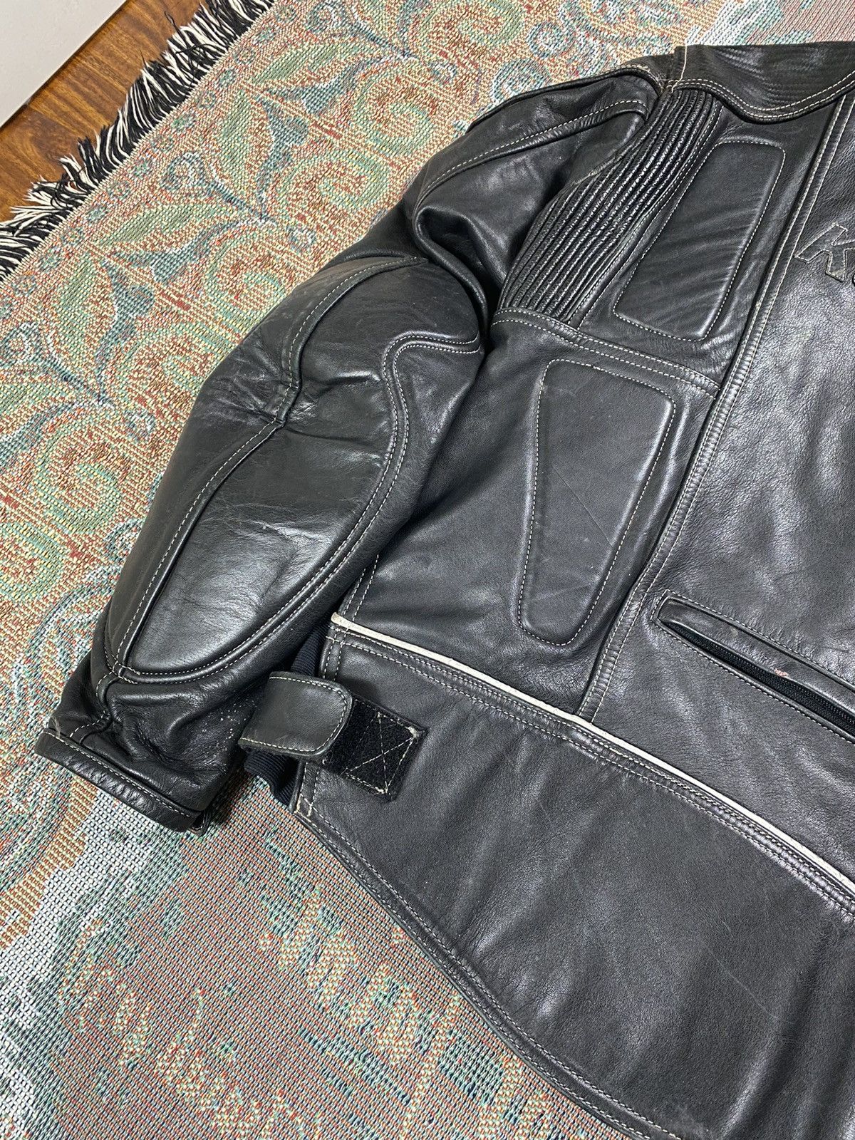 Vintage Kawasaki (Biker) Padded Leather Jacket Size US S / EU 44-46 / 1 - 19 Thumbnail