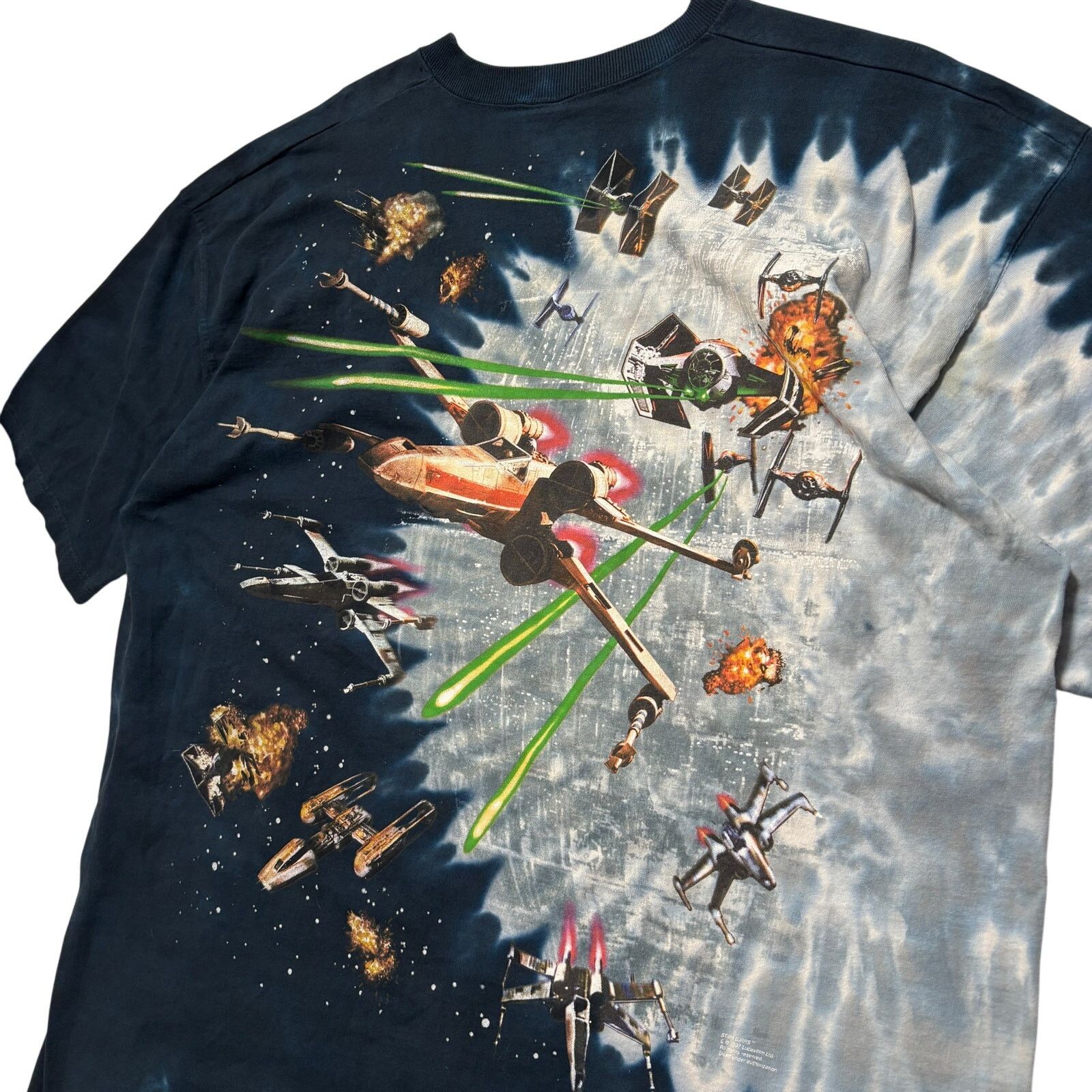 Liquid Blue VTG 90s Star Wars Millennium Falcon Liquid Blue T-Shirt XXL Size US L / EU 52-54 / 3 - 6 Thumbnail