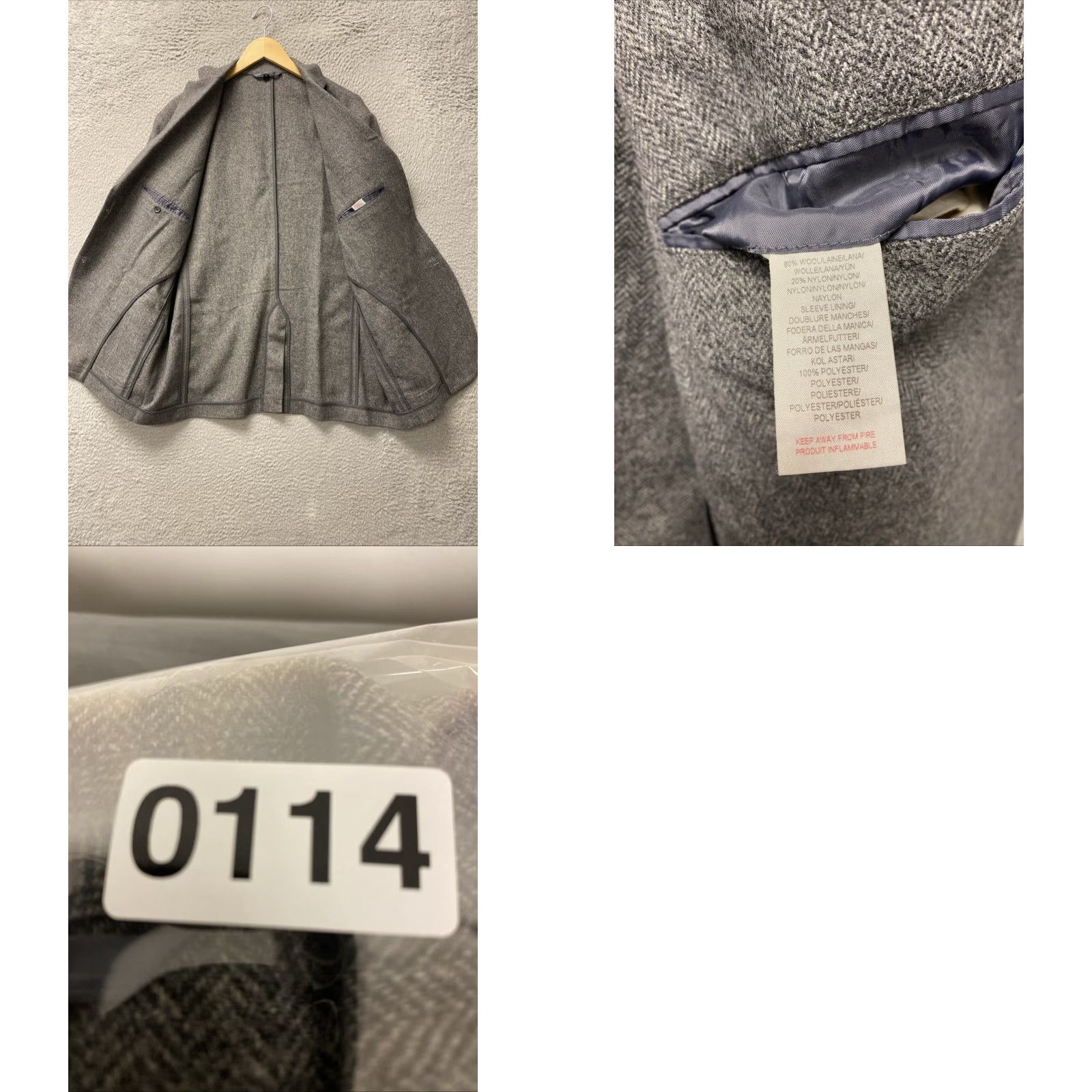 Muji MUJI Jacket Mens XL Gray Herringbone Two Button Sport Coat Light Size US XL / EU 56 / 4 - 9 Thumbnail