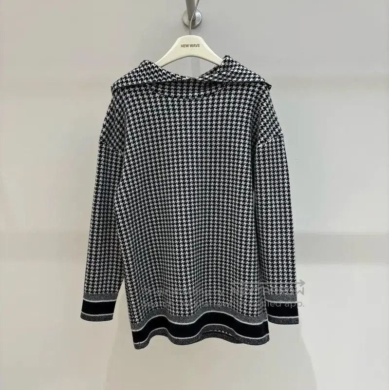 Dior Dior Black Cashmere Houndstooth Long Sleeve Sweater . Size S / US 4 / IT 40 - 1 Thumbnail