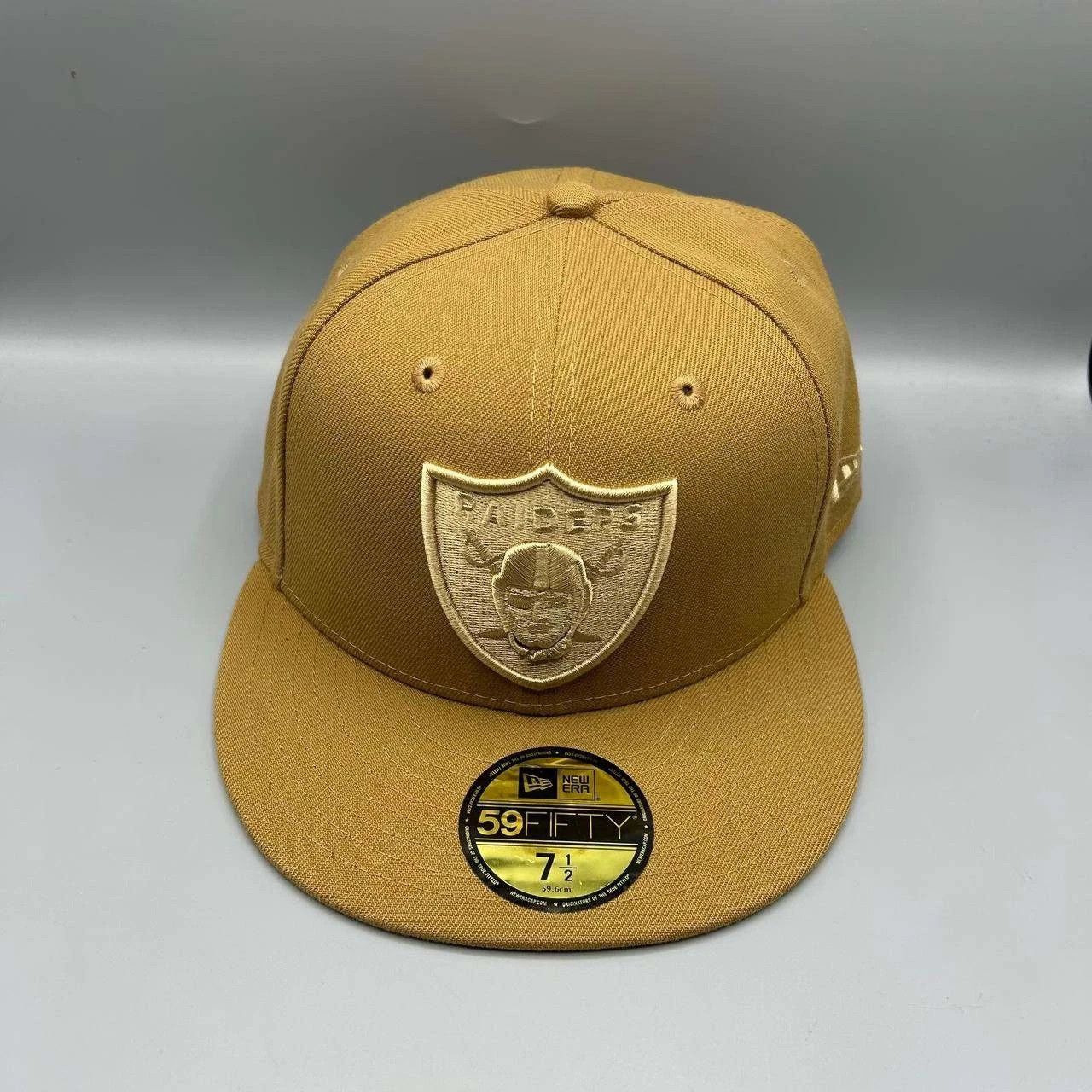 New Era Las Vegas Raiders Hat Men 7 1/2 Brown Embroidered Fitted Cap Size ONE SIZE - 1 Thumbnail