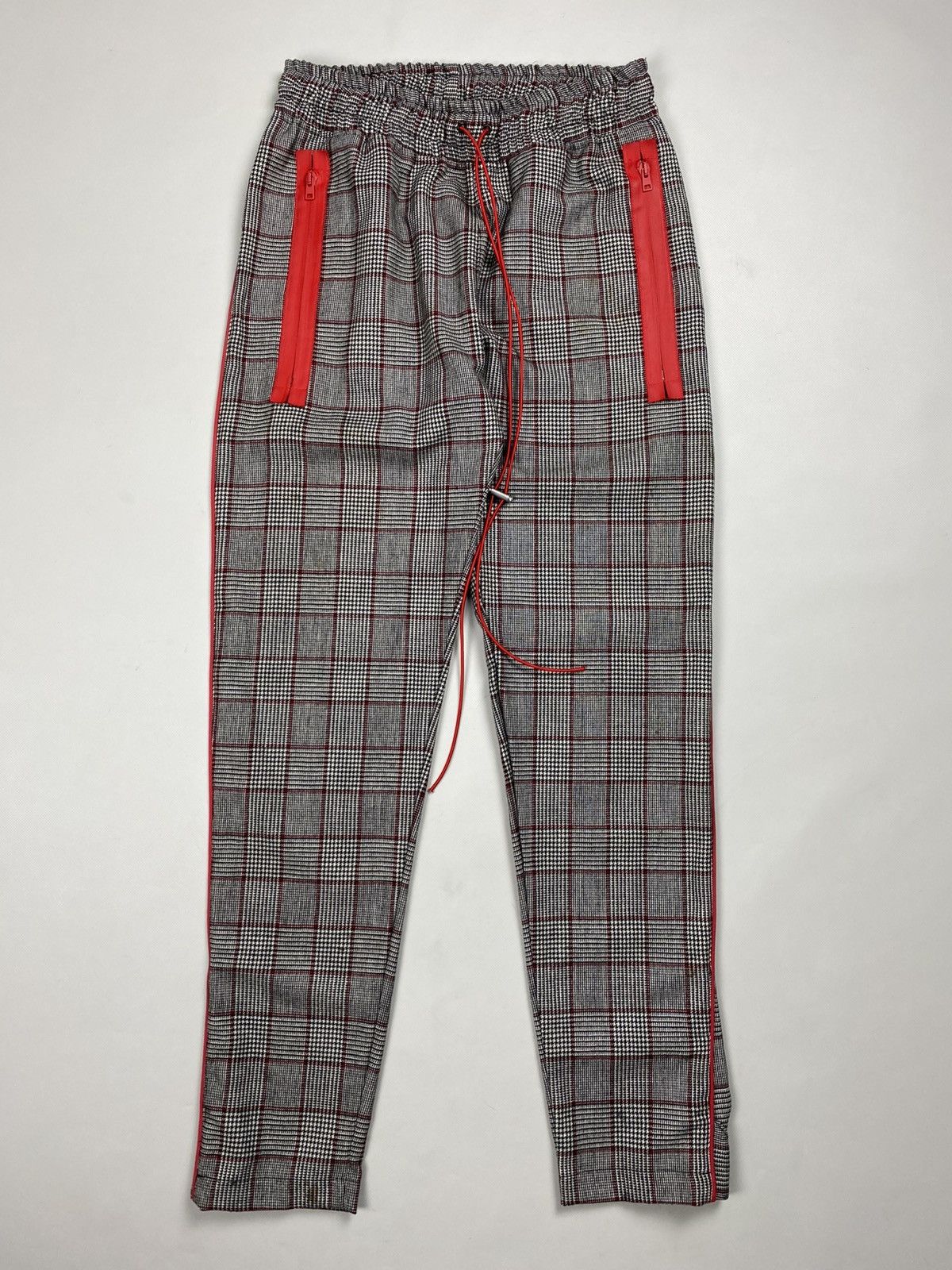 Represent men’s wool plaid pants drawstring trousers size M