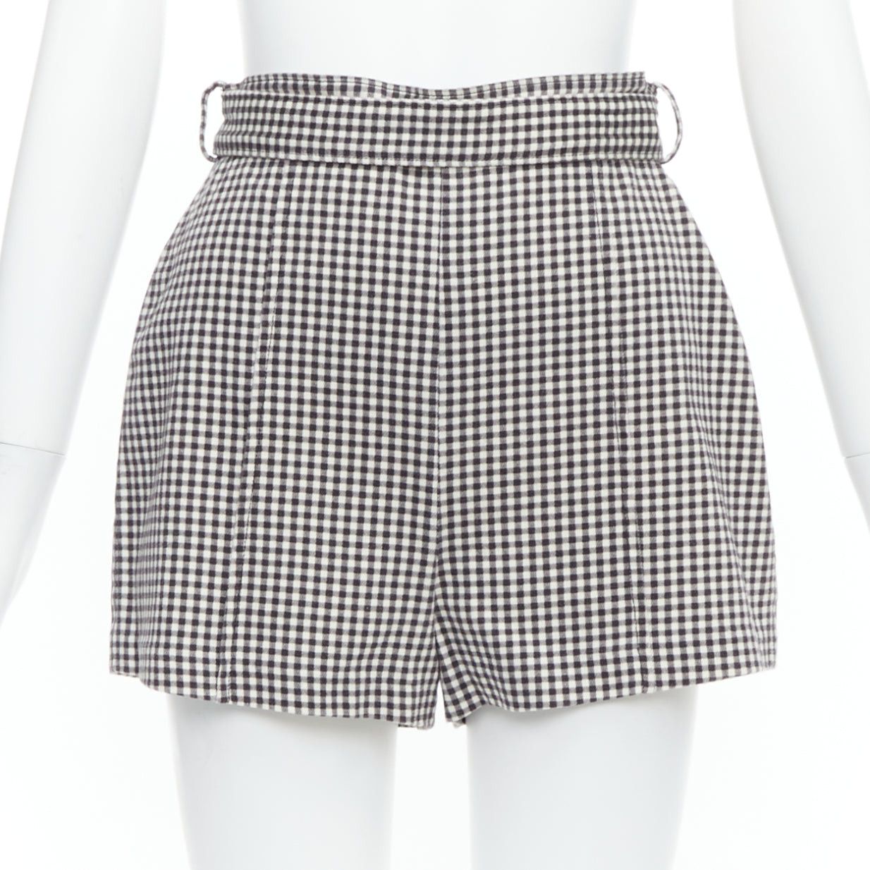 Zimmermann ZIMMERMANN black white gingham print high waisted shorts US0 XS Size 26" / US 2 / IT 38 - 1 Thumbnail