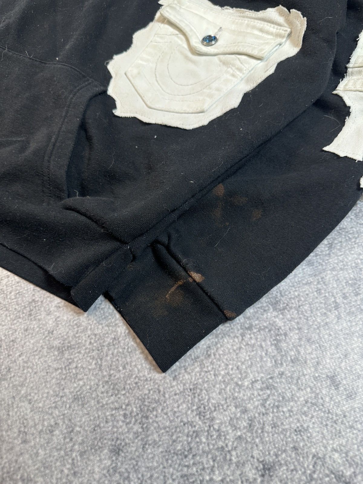 True Religion Y2K True Religion Custom Baggy Fur Hoodie Streetwear Rare L Size US L / EU 52-54 / 3 - 4 Thumbnail
