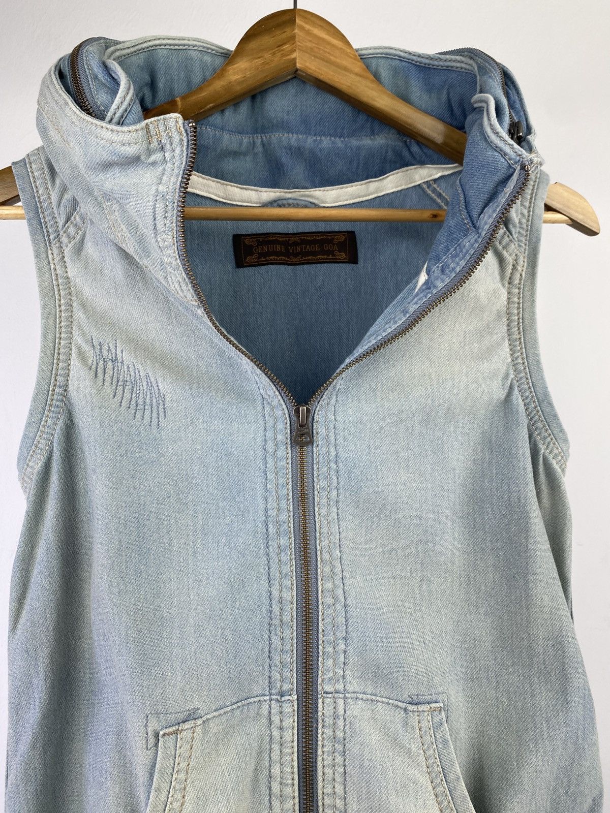 GOA Goa Bono 00s Y2K Washed Denim Vest Japan Size US S / EU 44-46 / 1 - 9 Thumbnail