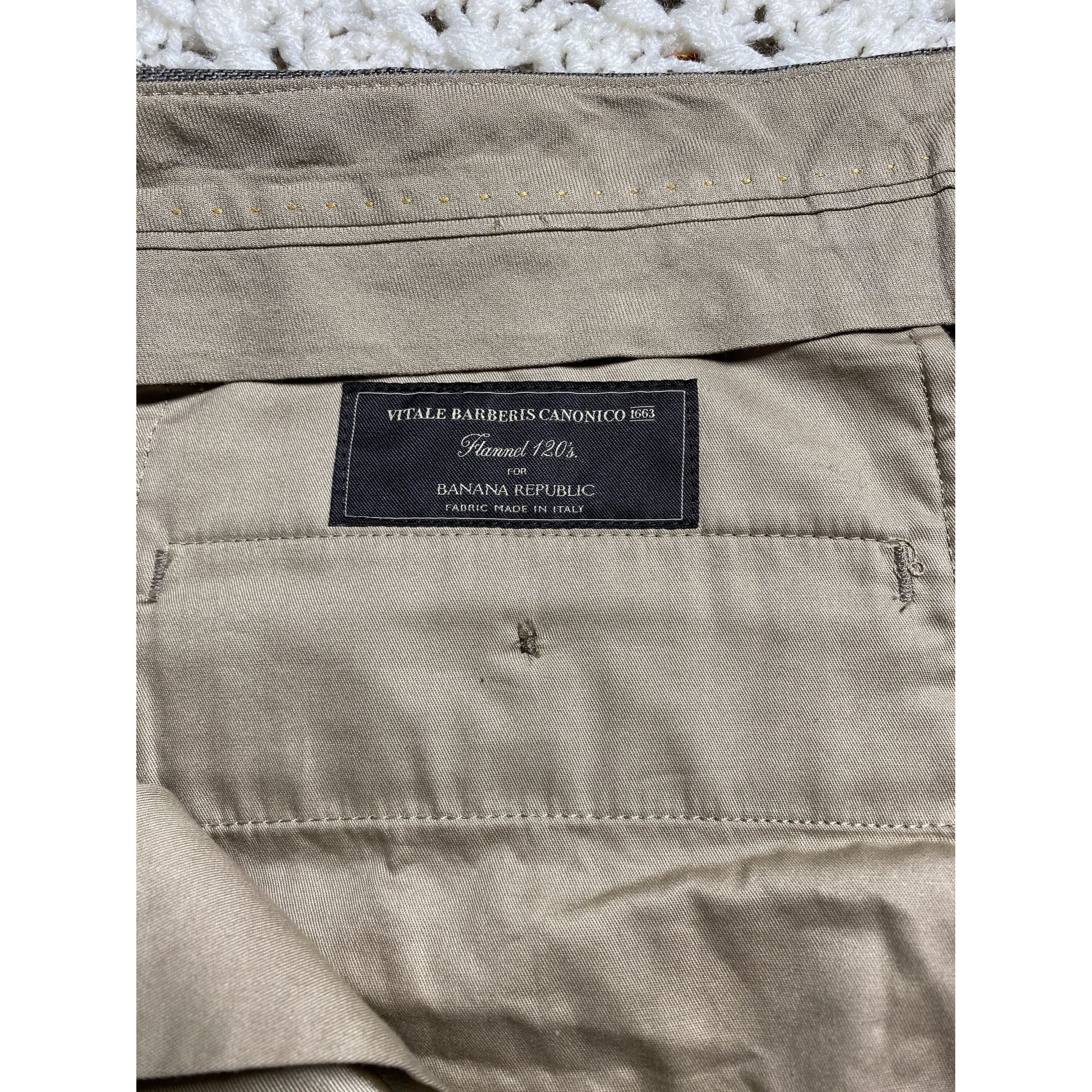 Banana Republic Men’s Tailored Dress Pants Slim Fit Windowpane Size W36 34L Size 36R - 4 Thumbnail