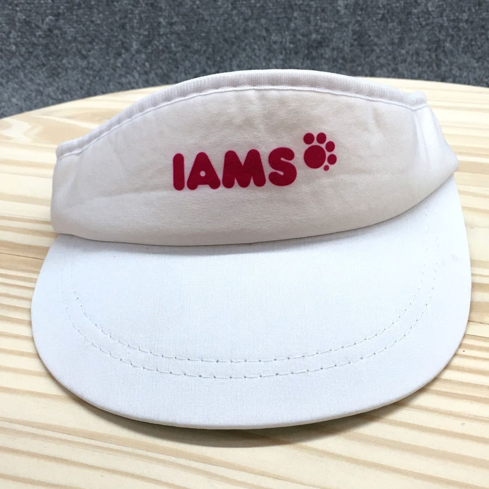 Logo 7 Womens IAMS Visor Hat White One Size Adjustable Embroidered Logo Curved Brim Size ONE SIZE - 3 Thumbnail