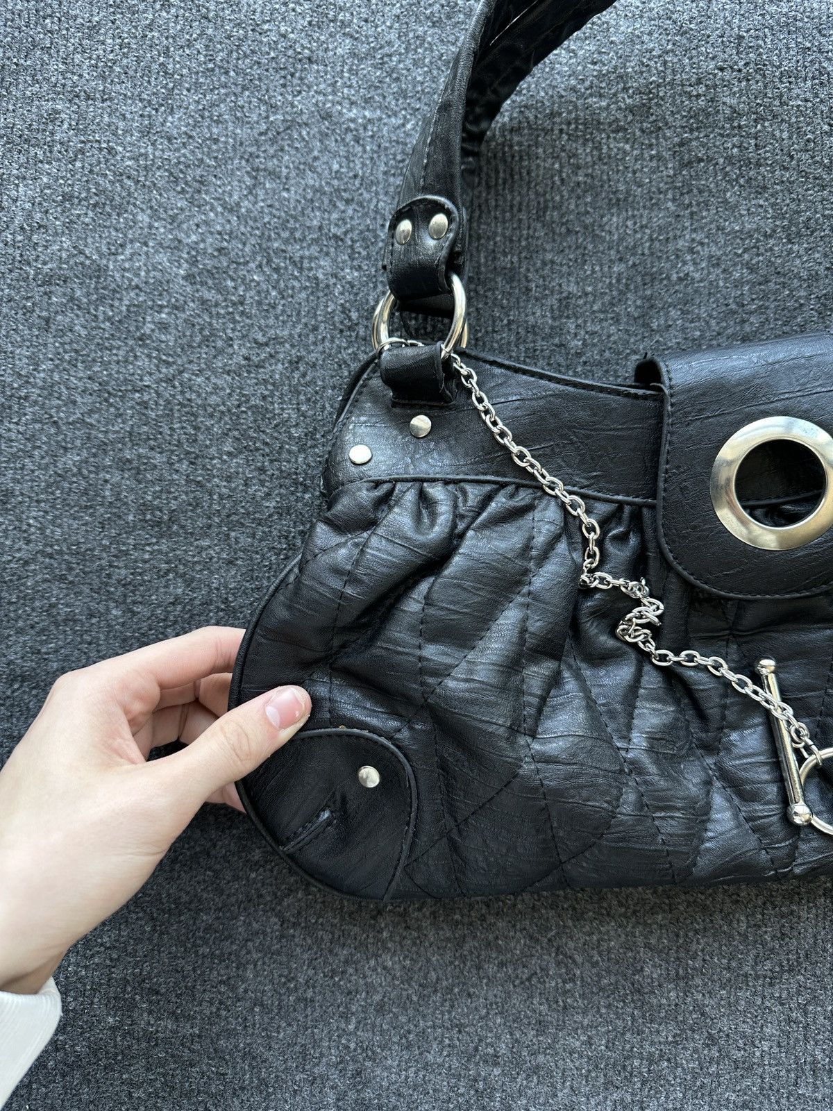 Other 🚨Y2K AVANT-GARDE 🚨mesh silver Japan style hand bag Y2K 90s Size ONE SIZE - 2 Thumbnail