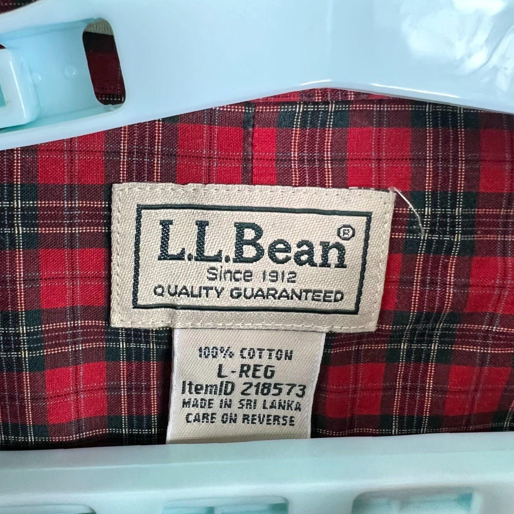 Vintage L.L. Bean Wrinkle Resistant Plaid Button Down Shirt Men's Size L Red Long Sleeve Size US L / EU 52-54 / 3 - 3 Thumbnail