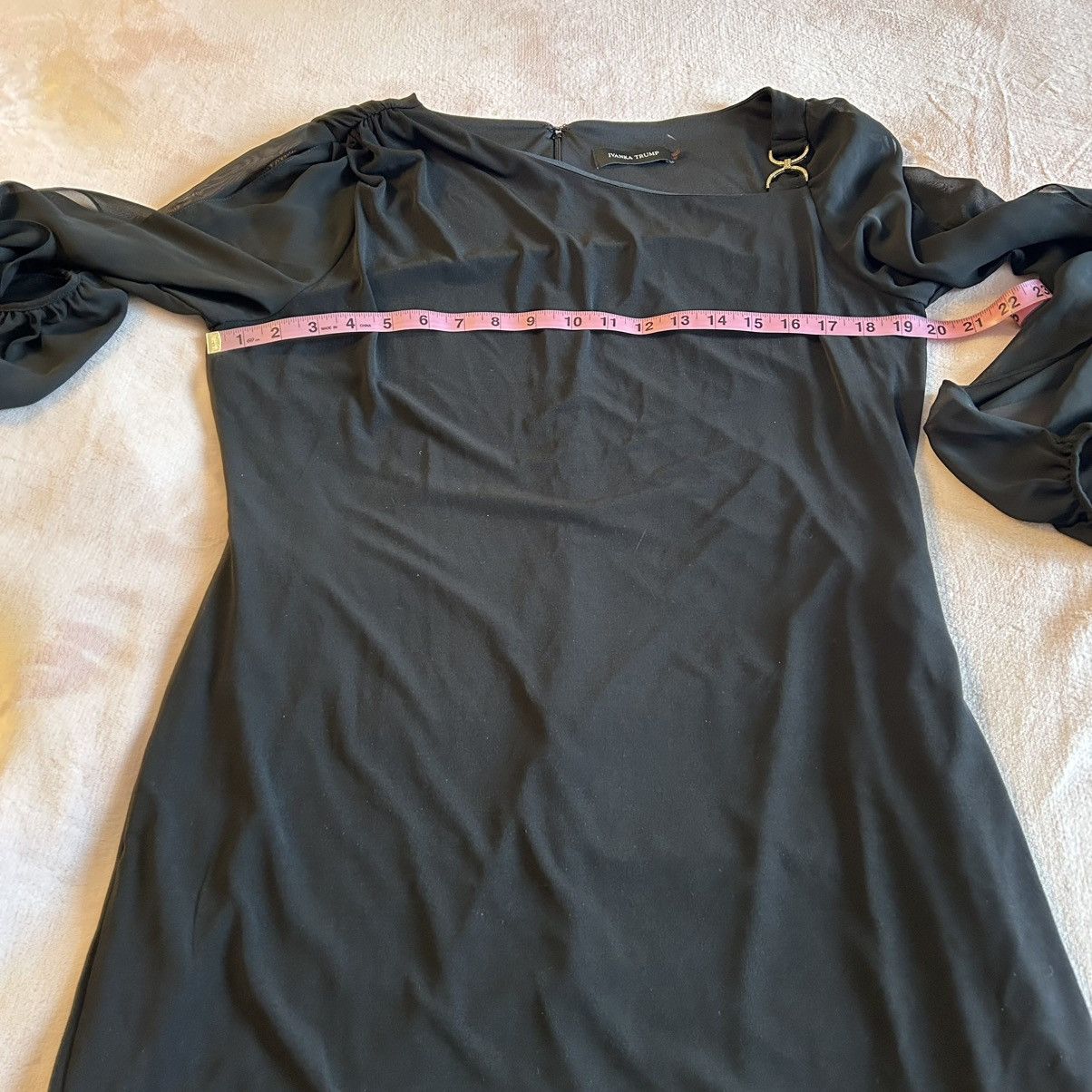 Other Ivanka Trump black shift dress sheer LS rhinestone accent 14 Size XL / US 12-14 / IT 48-50 - 9 Thumbnail