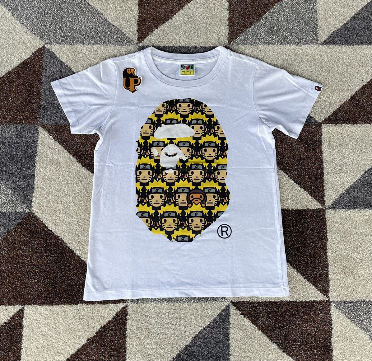 image of Bape X Naruto Ape Head Tee in White, Women's (Size Small)