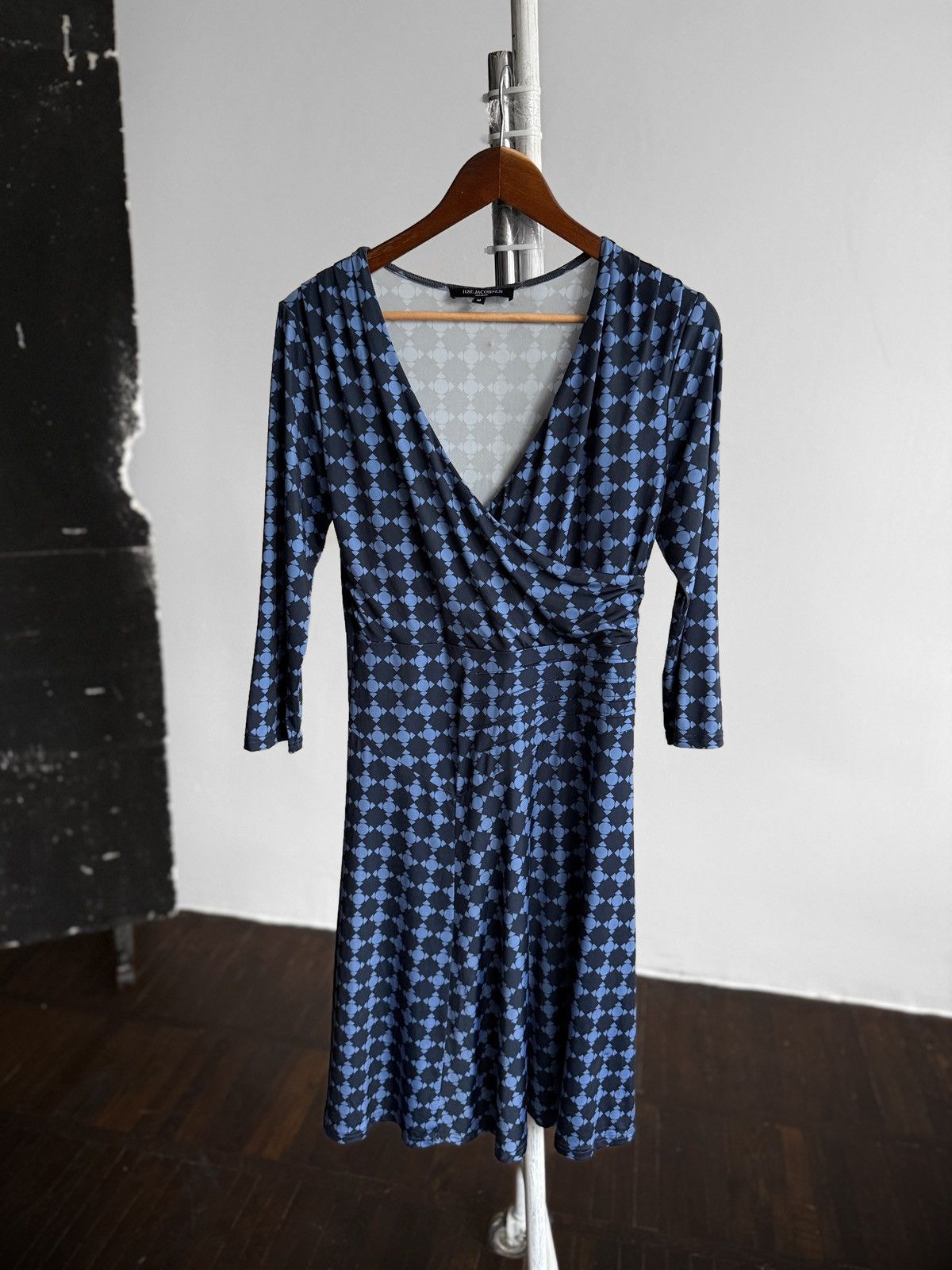 Ilse Jacobsen Ilse Jacobsen Womens Geometric Print 3/4 Sleeve Wrap Dress Size M / US 6-8 / IT 42-44 - 1 Thumbnail