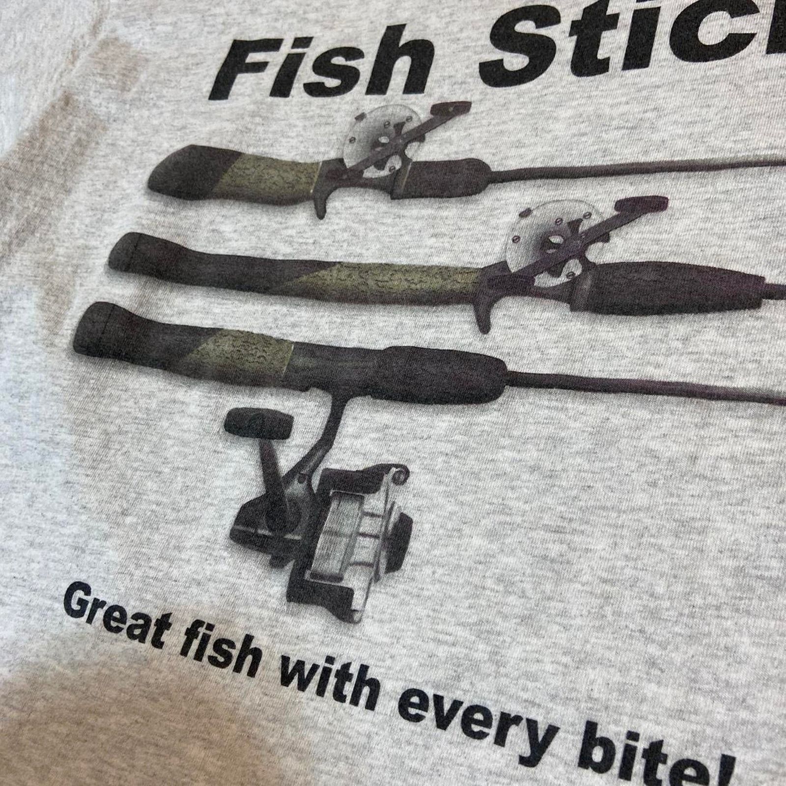 Gildan 90s grey fishing tee shirt Size US L / EU 52-54 / 3 - 3 Thumbnail