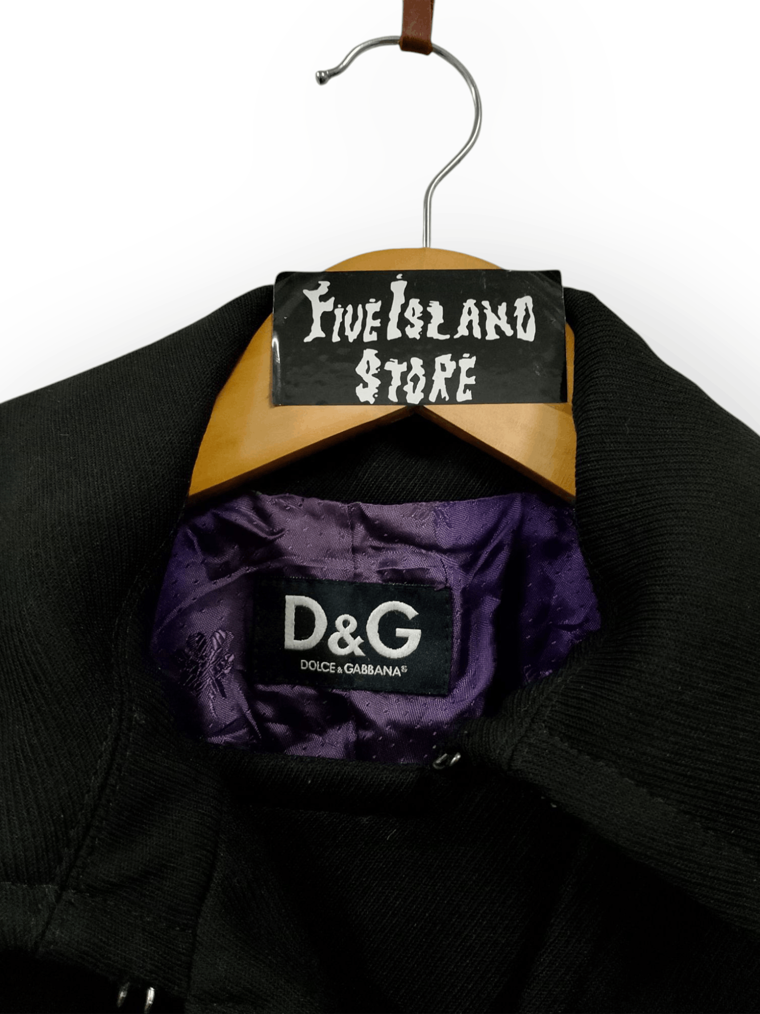 Dolce & Gabbana Vintage D&G Black Wool Trench Coat Purple Monogram Lining Size S / US 4 / IT 40 - 4 Thumbnail