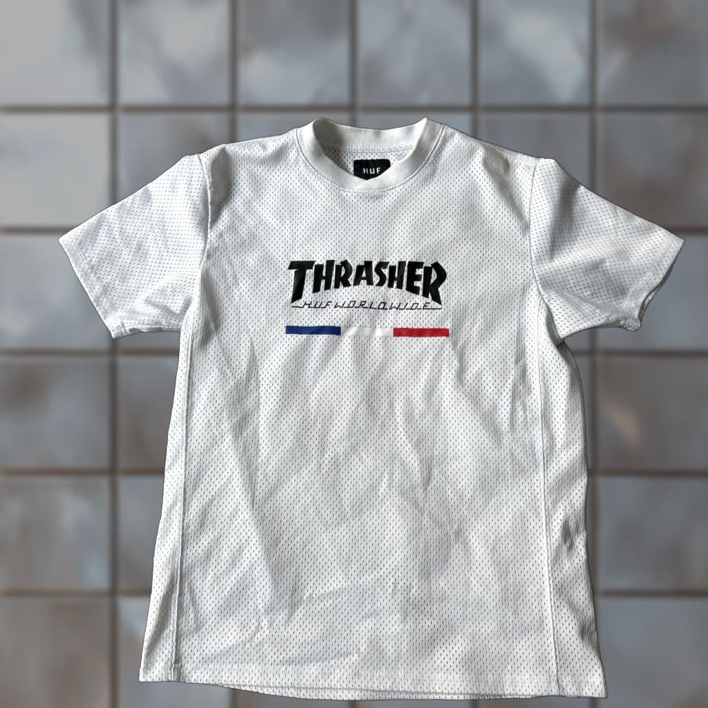 Huf VINTAGE HUF Thrasher Worldwide Tour De Stoops Jersey Shirt Men S White STAINED Size US S / EU 44-46 / 1 - 1 Thumbnail